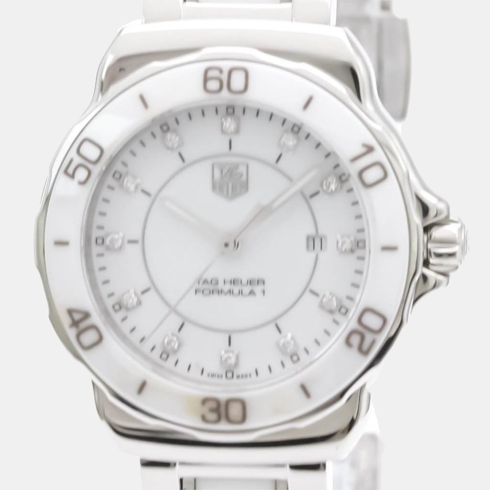 

Tag Heuer White Diamond Stainless Steel And Ceramic Formula 1 WAH1315 Quartz Women's Wristwatch 31 mm