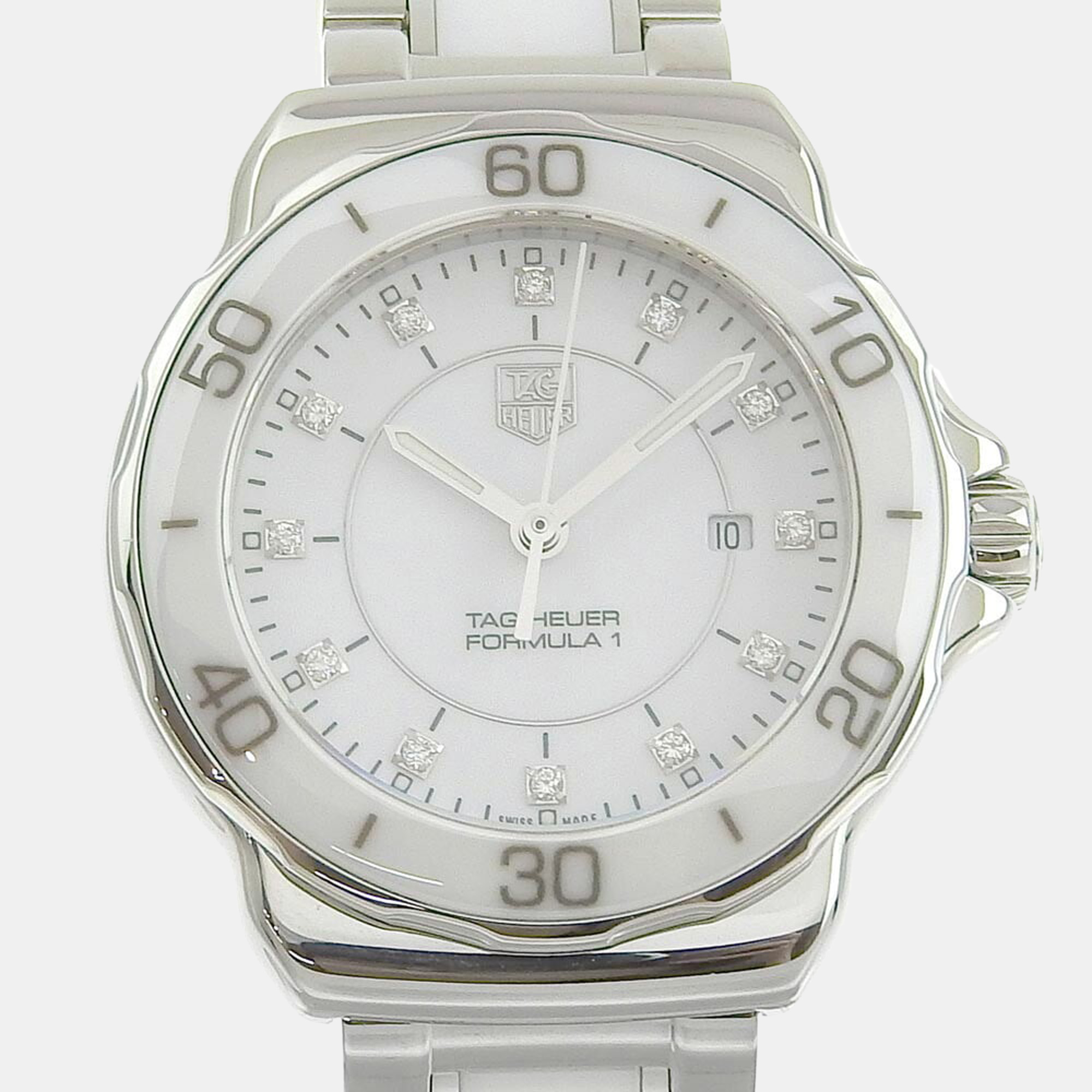 

Tag Heuer White Stainless Steel And Ceramic Formula 1 WAH1315 Quartz Women's Wristwatch 31 mm