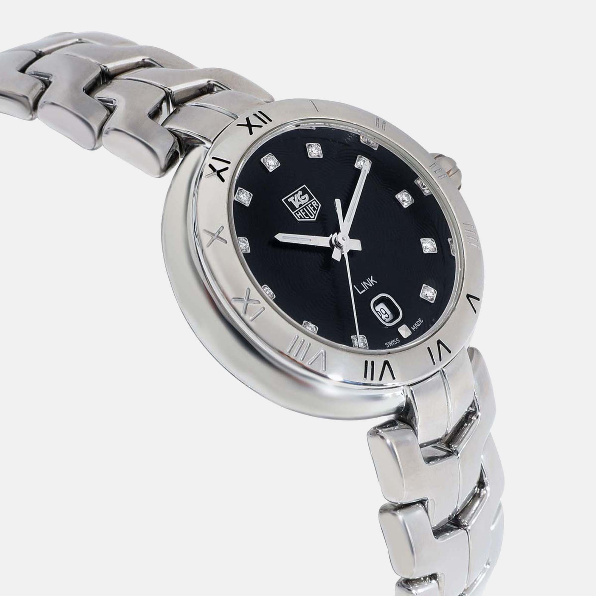 

Tag Heuer Black Diamonds Stainless Steel Link WAT1410.BA0954 Quartz Women's Wristwatch 29 mm