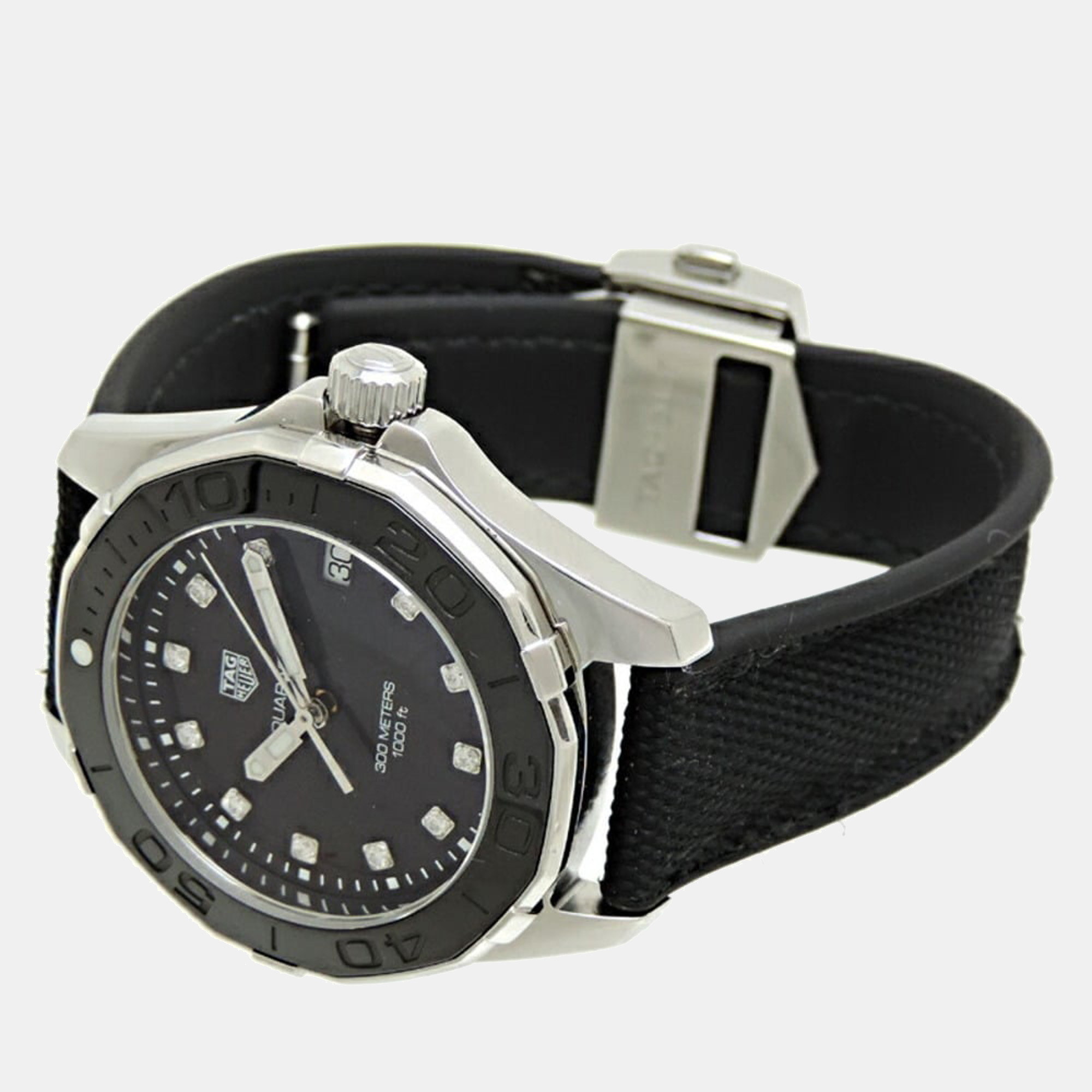 

Tag Heuer Black MOP Diamonds Stainless Steel Aquaracer WAY131M.FT6092 Women's Wristwatch 35 mm