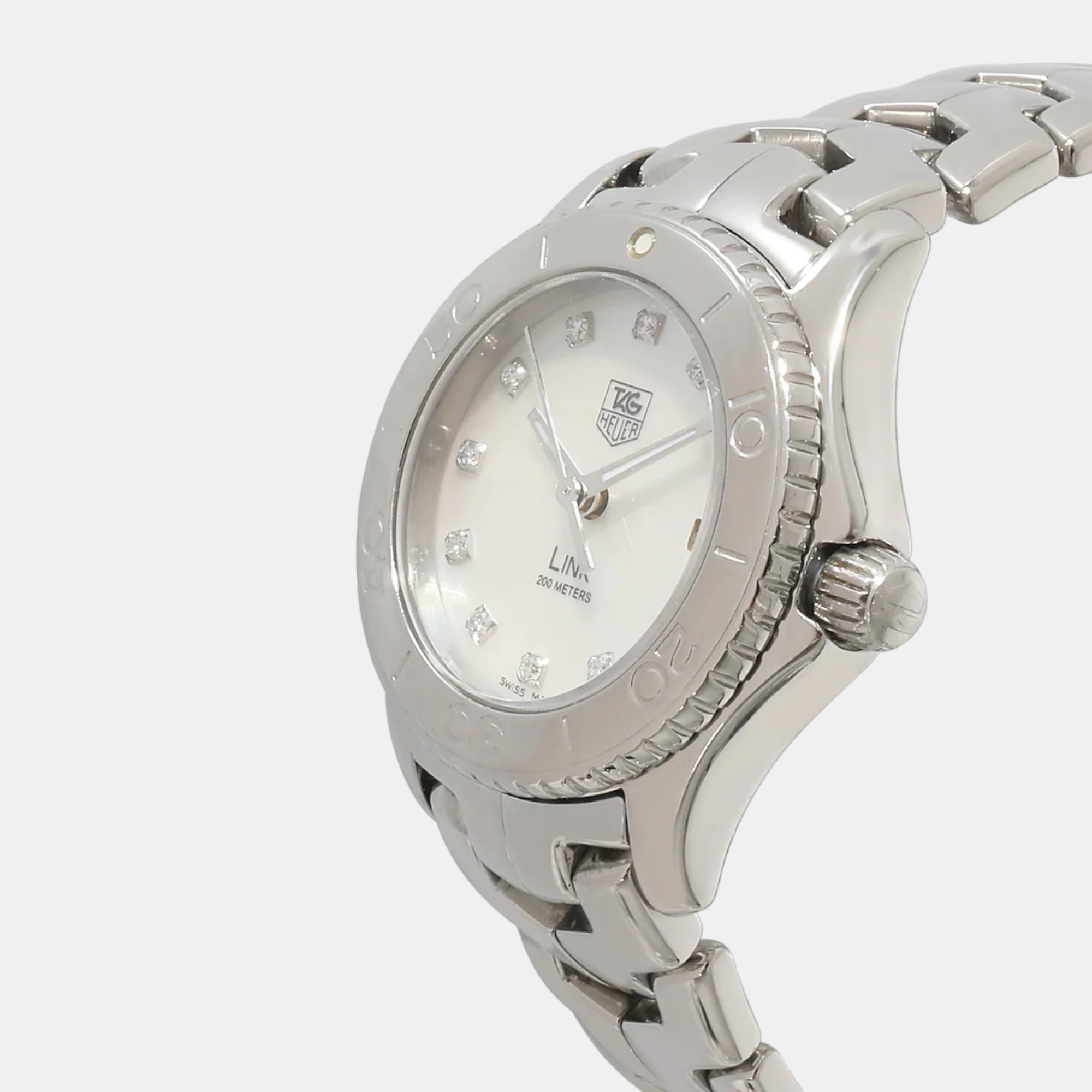 

Tag Heuer MOP Diamonds Stainless Steel Link WJ1319.BA0572 Women's Wristwatch 27 mm, Cream