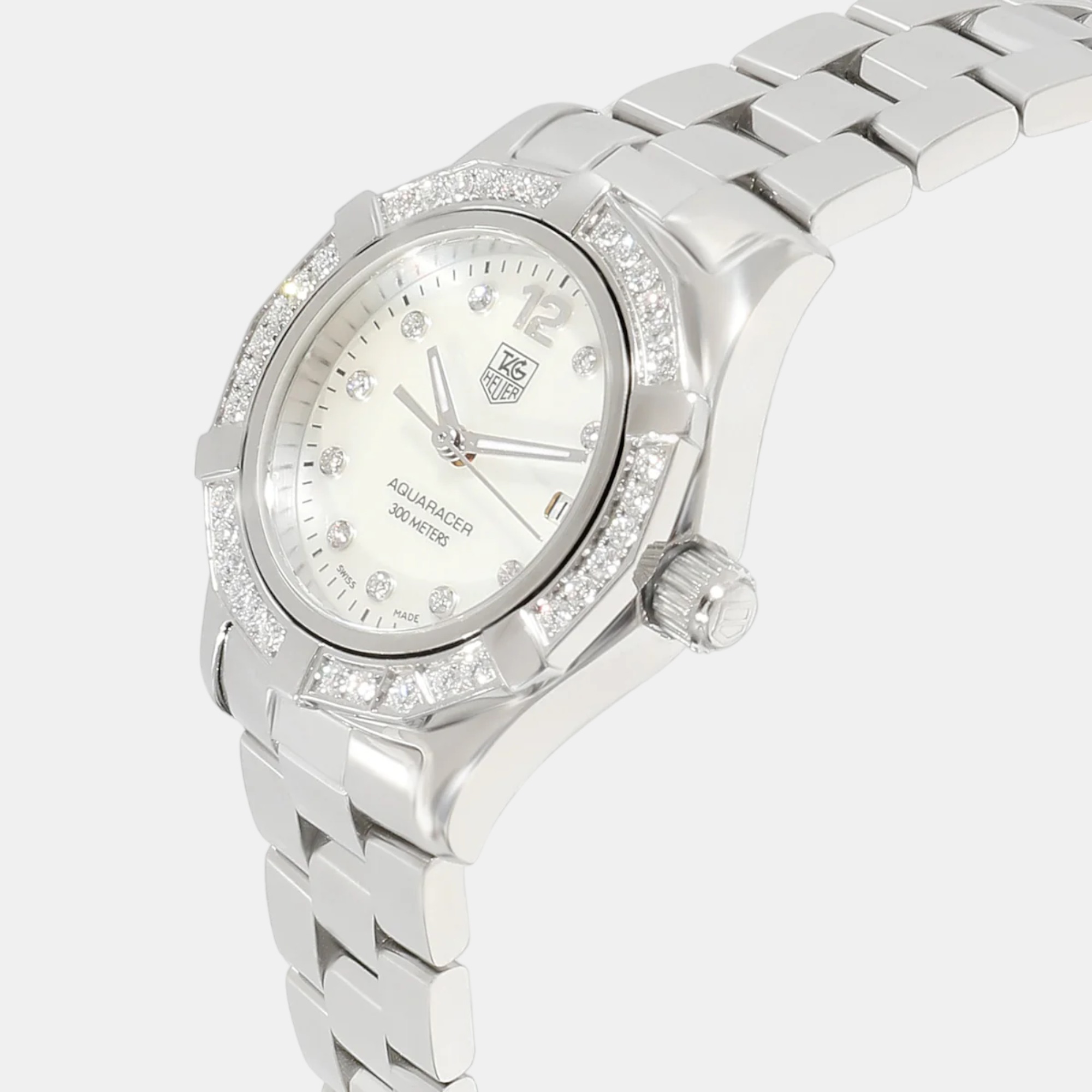 

Tag Heuer MOP Diamonds Stainless Steel Aquaracer WAF1416.BA0824 Women's Wristwatch 28 mm, White