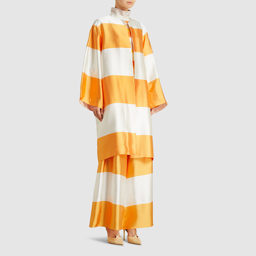 

Taller Marmo Orange La Sombrilla Duchess Striped Coat Size OS