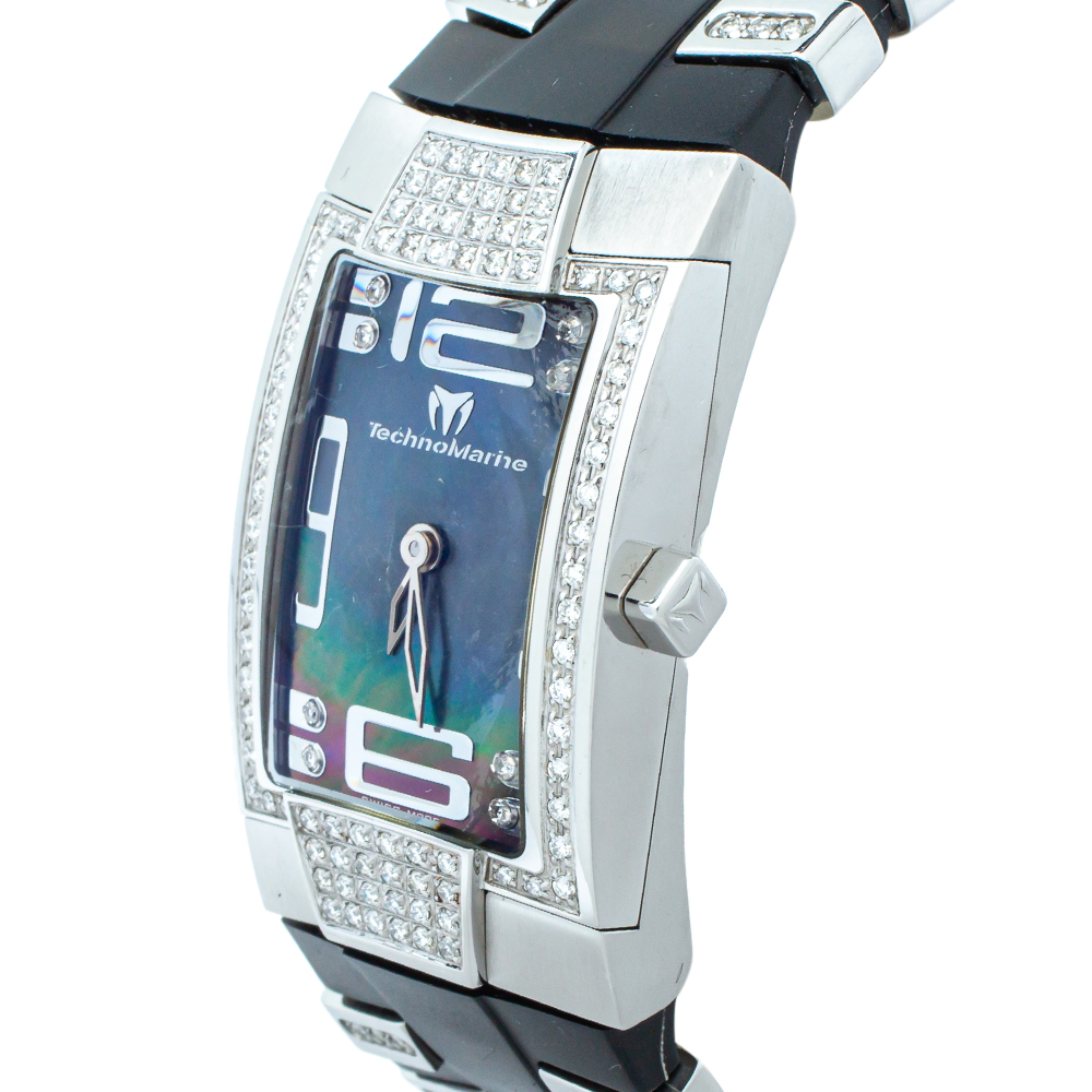 

Technomarine Mother Of Pearl Stainless Steel Diamonds DXSL Women's Wristwatch, Blue