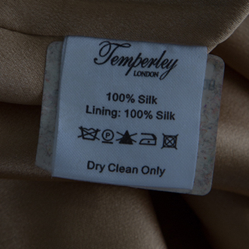 Pre-owned Temperley London Brown And Black Printed Silk Short Sleeve Dress M