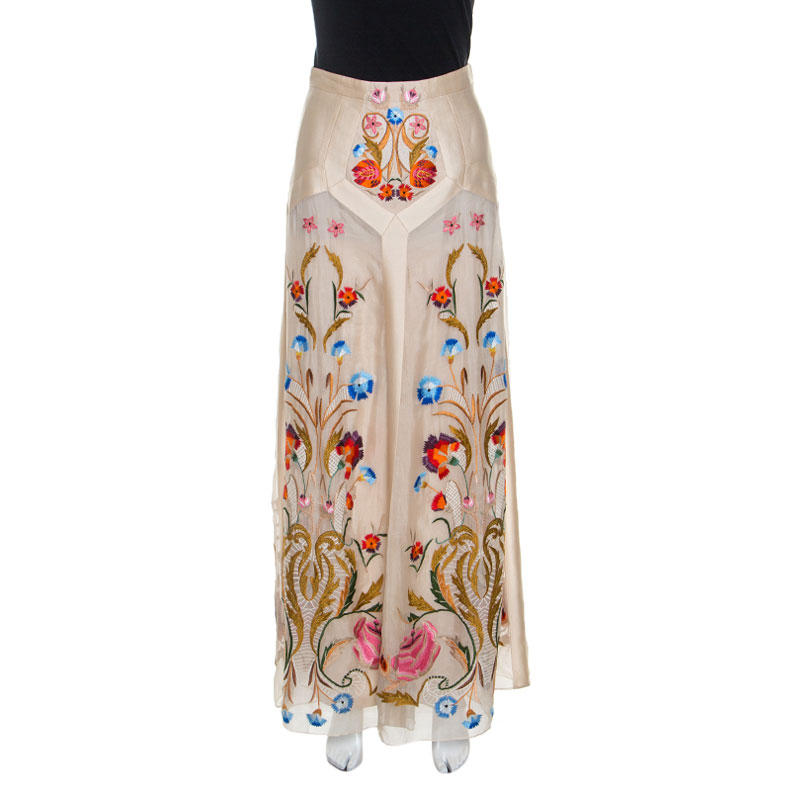 embroidered maxi skirt