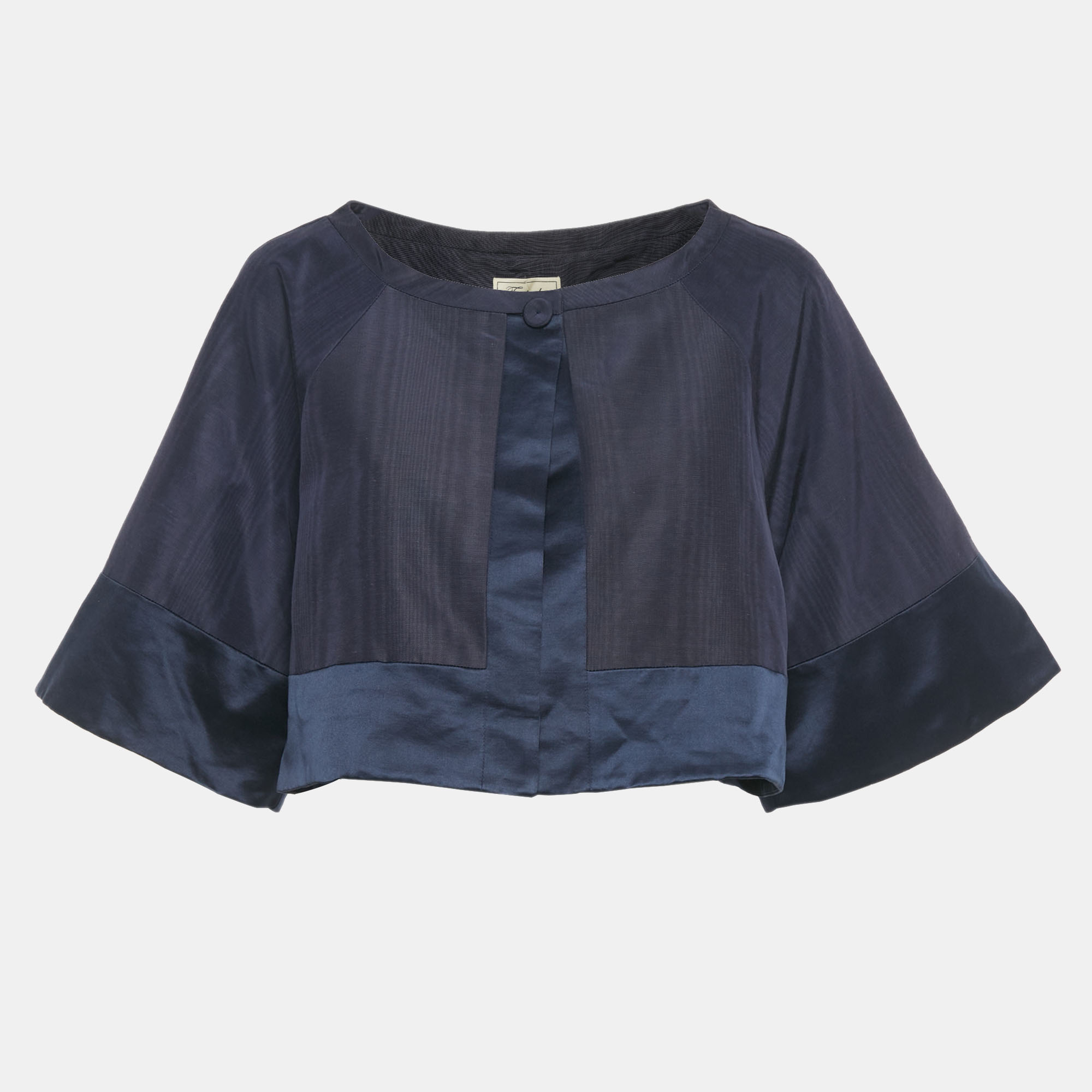 TEMPERLY LONDON Pre-owned Temperley Bolero Navy Blue Jacket Palais Cropped Jacket Xl