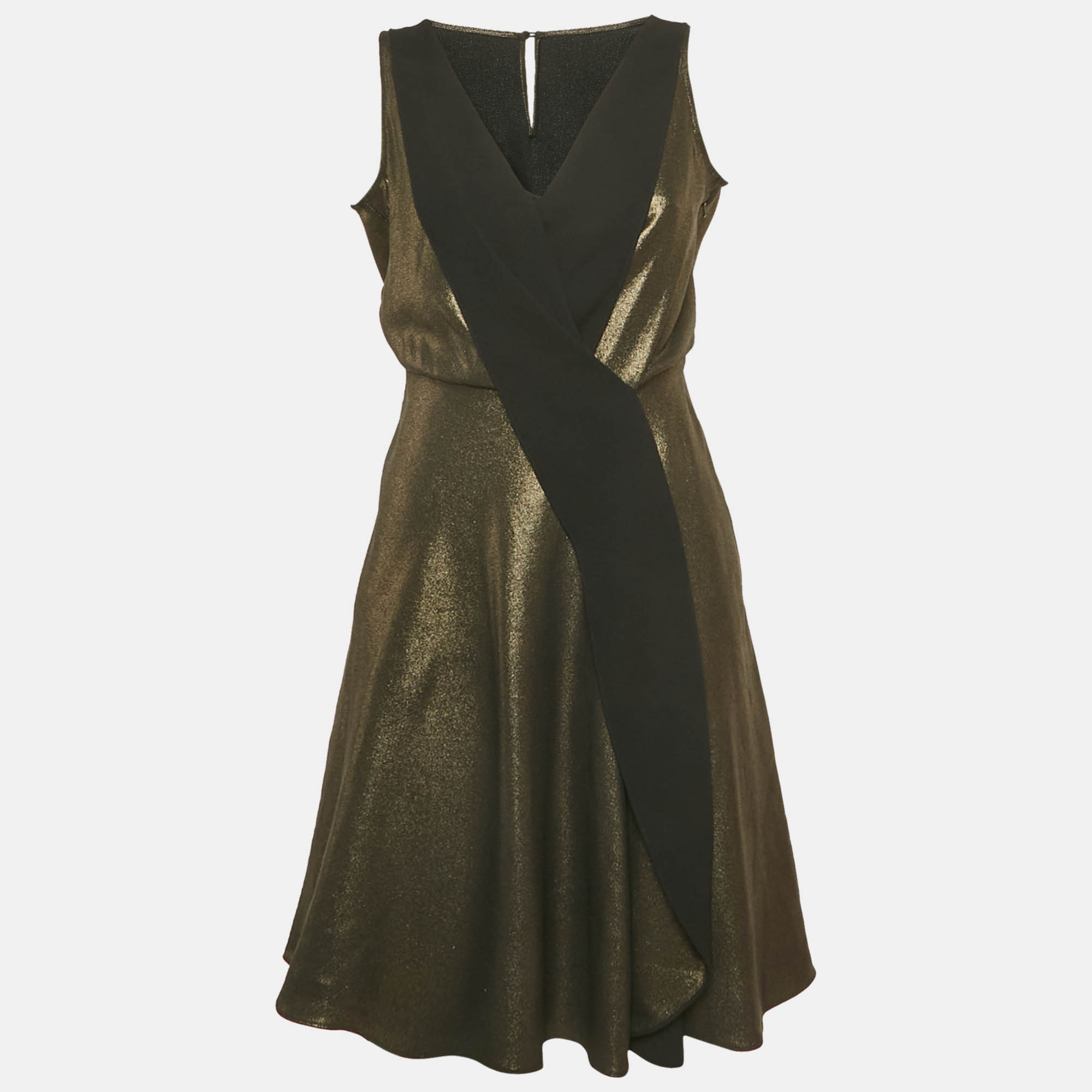 

Temperly London Metallic Edom Lamé V-Neck Dress M