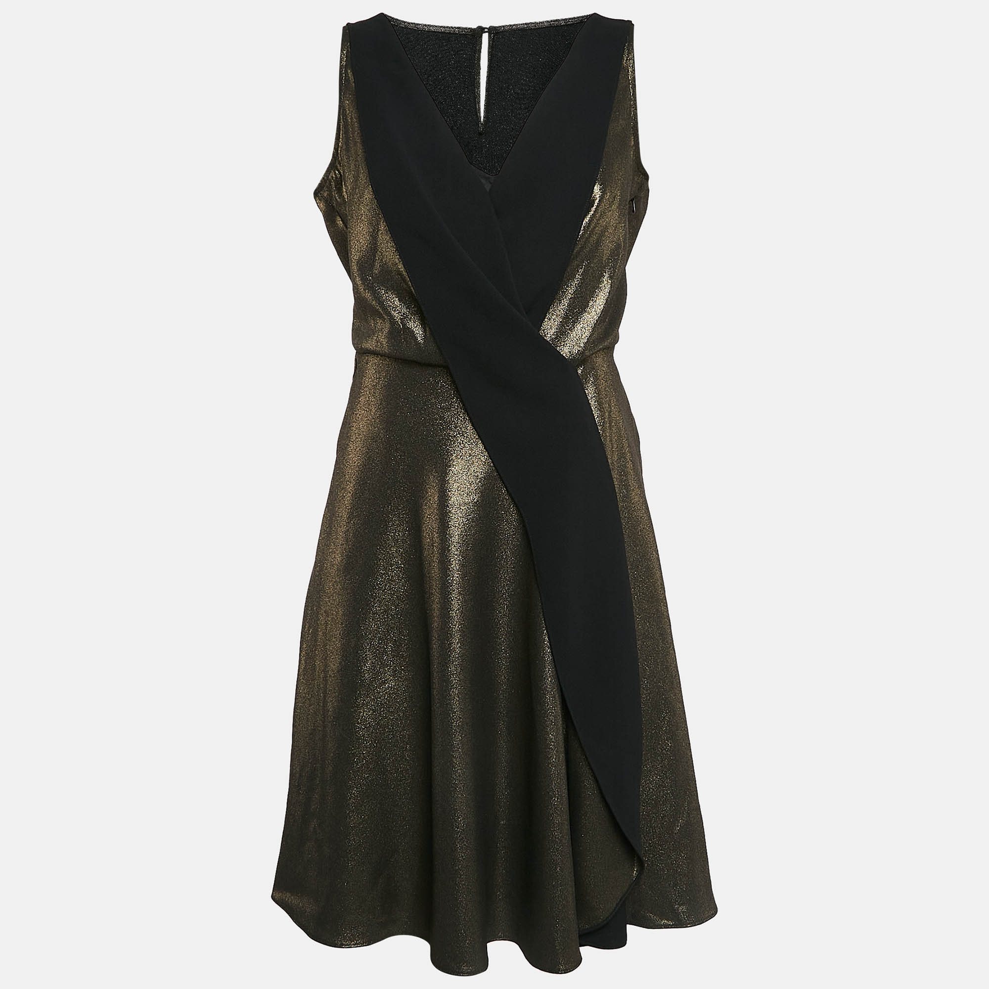 

Temperly London Metallic Lamé V-Neck Edom Mini Dress M