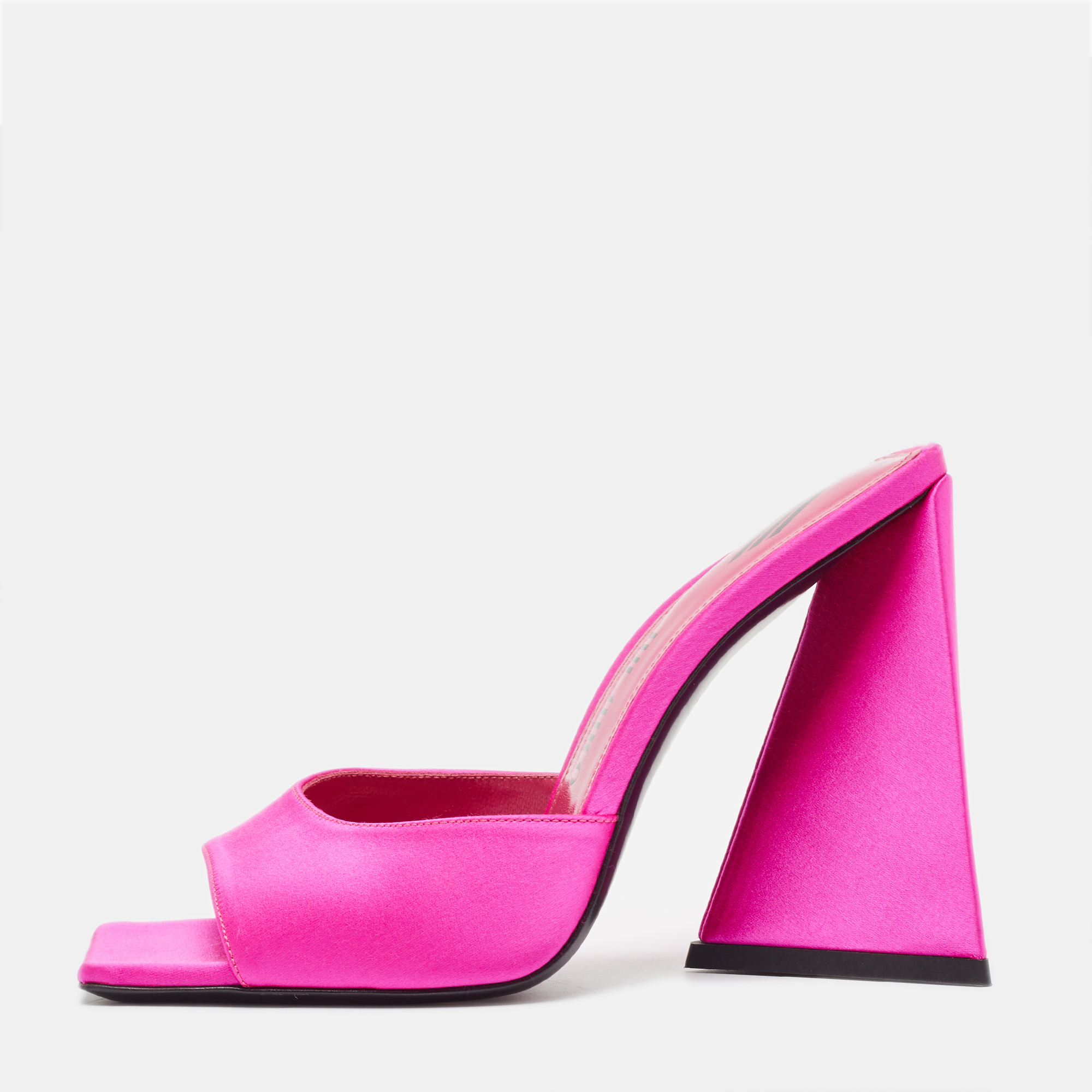 

The Attico Pink Satin Devon Slide Sandals Size