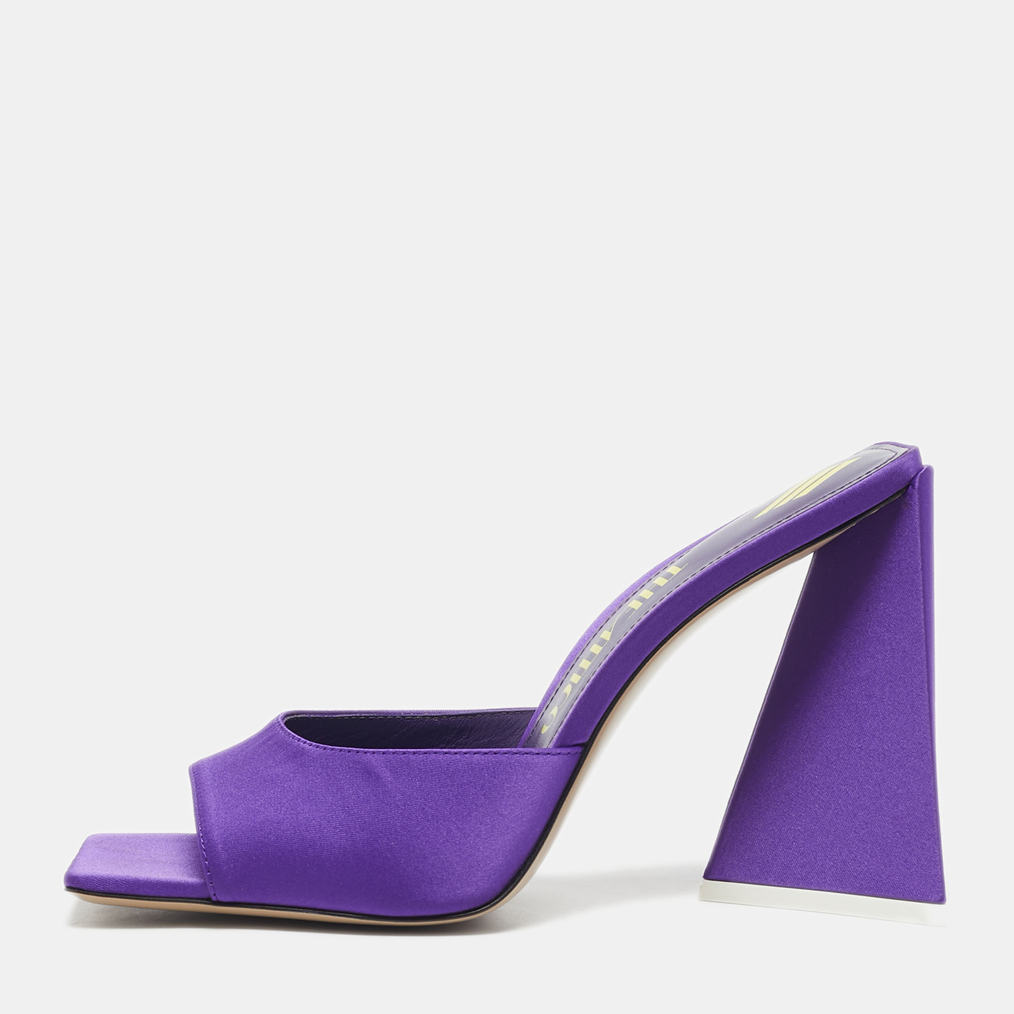 

The Attico Purple Satin Devon Slide Sandals Size