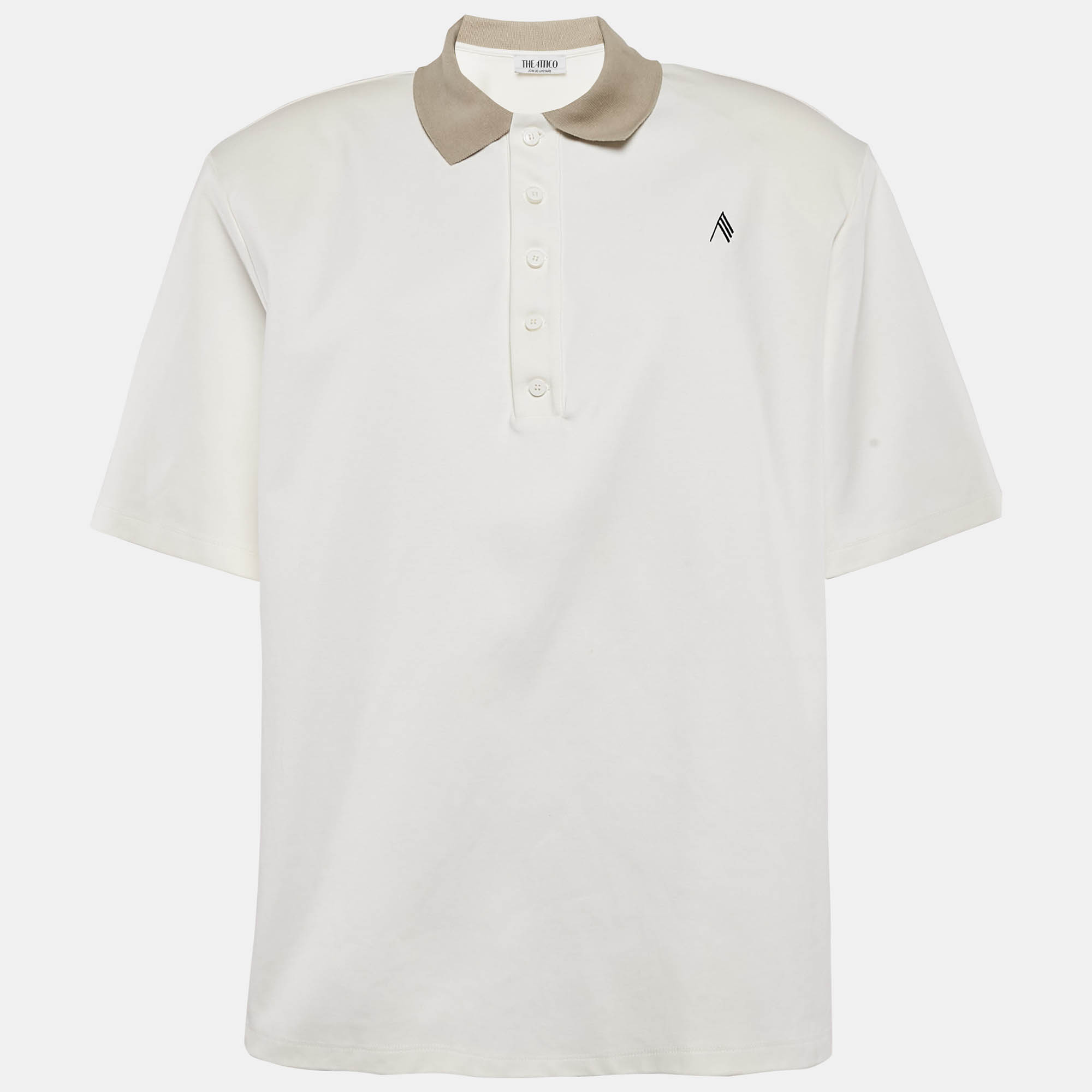 

The Attico White Cotton Delice Polo T-Shirt M