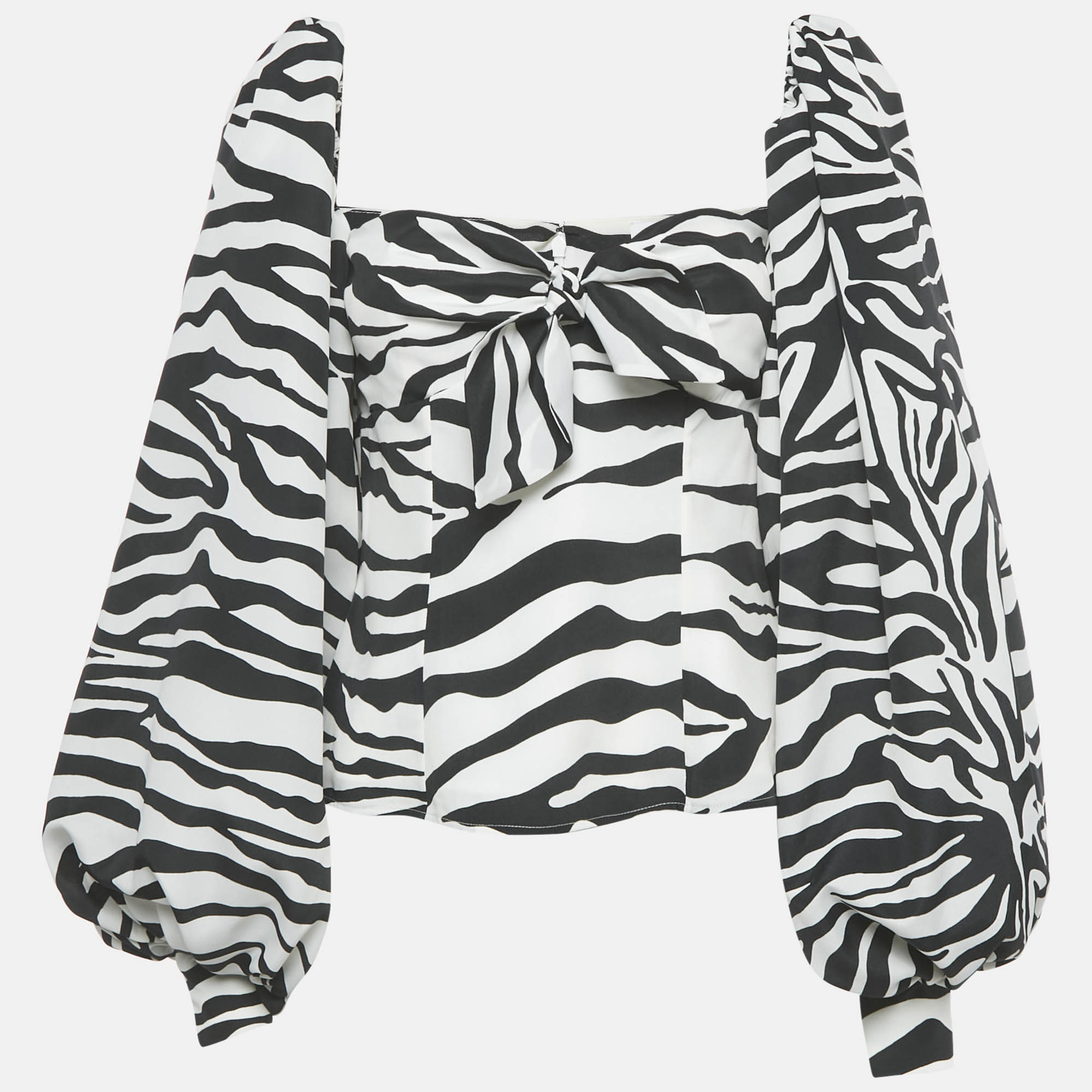 

The Attico Black/White Animal Print Crepe Top M