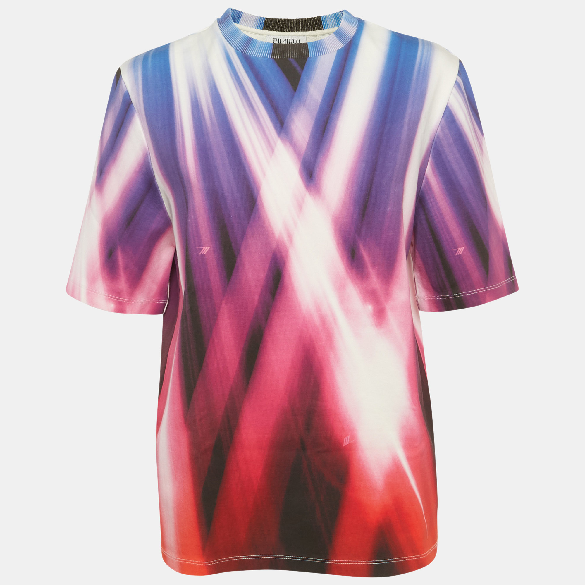 

The Attico Pink/Blue Printed Cotton Bella T-Shirt S