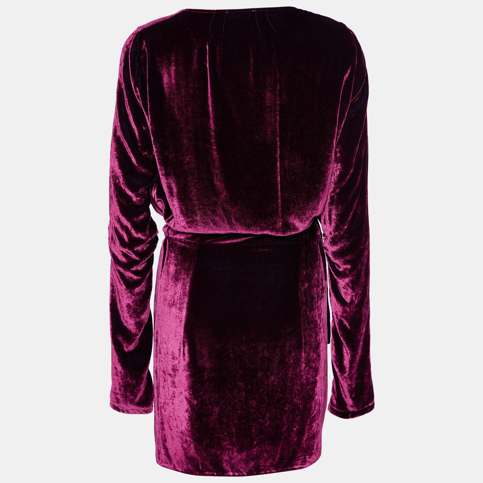 

Attico Magenta Velvet Wrap Dress, Pink