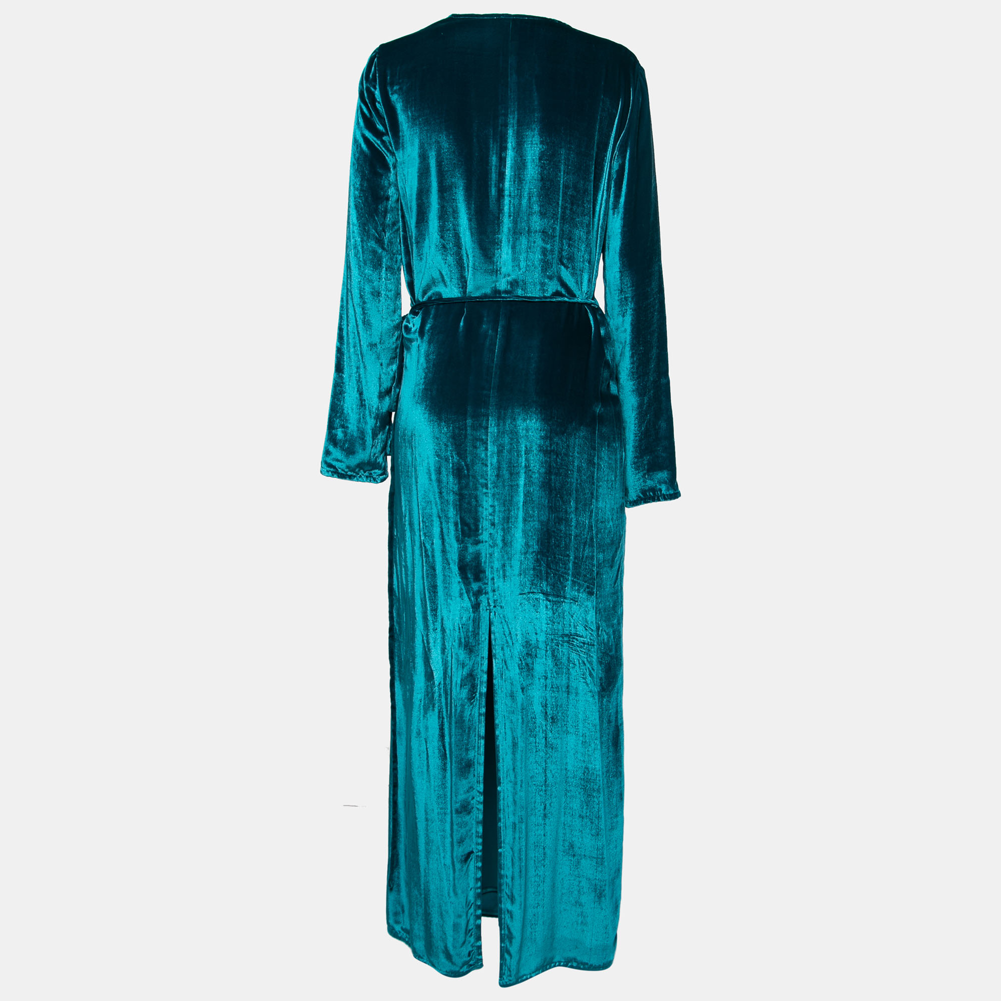 

Attico Blue Velvet Raquel Wrap Maxi Dress