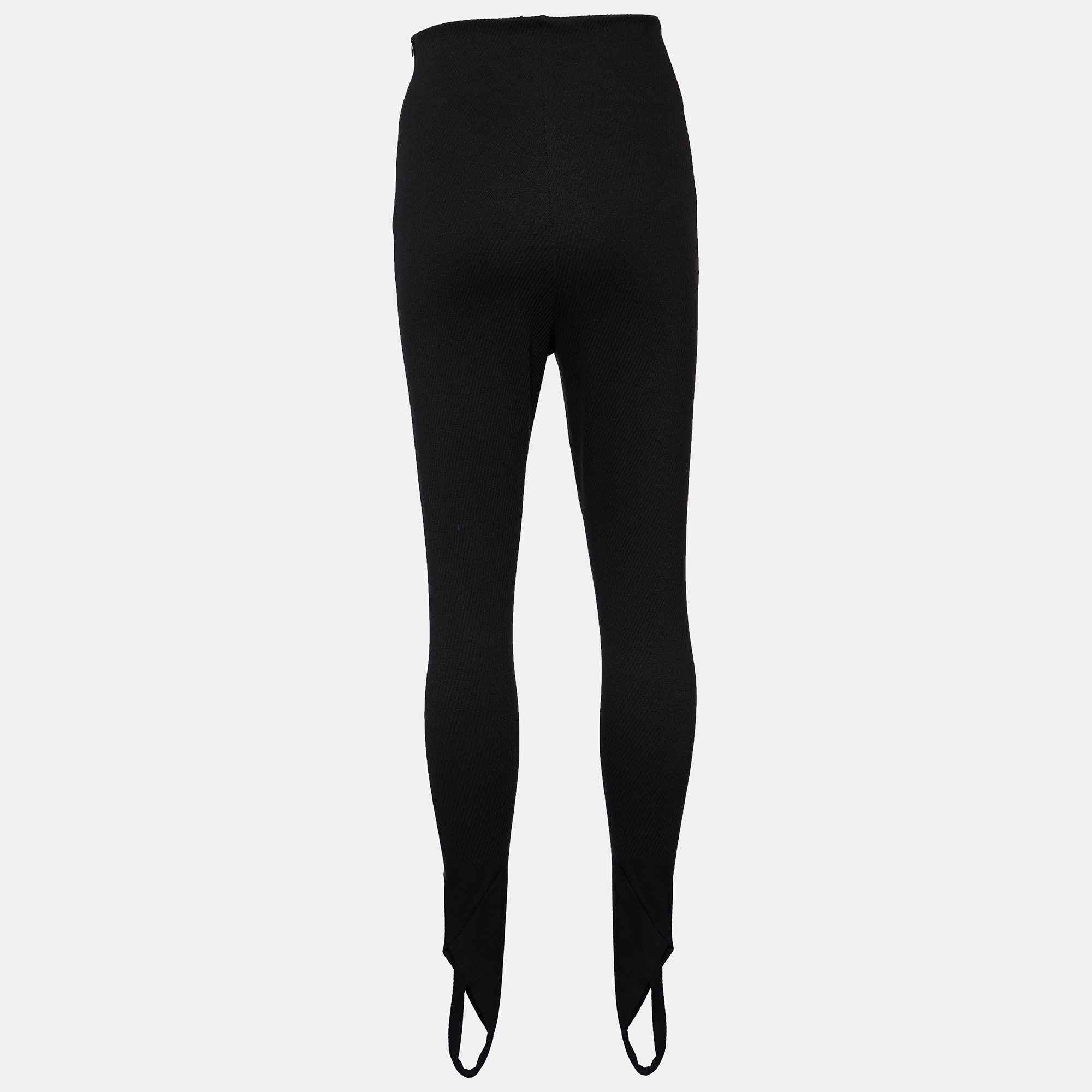 

The Attico Black Cotton Twill Jamie Stirrup Leggings