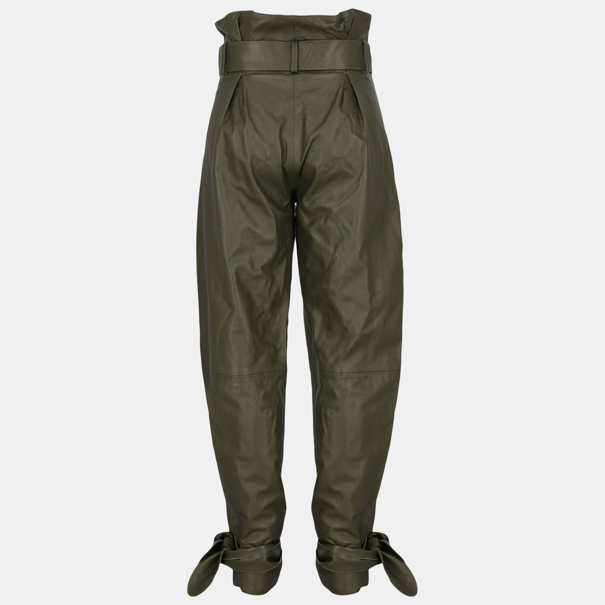 

The Attico Women' Leather Trousers - Green