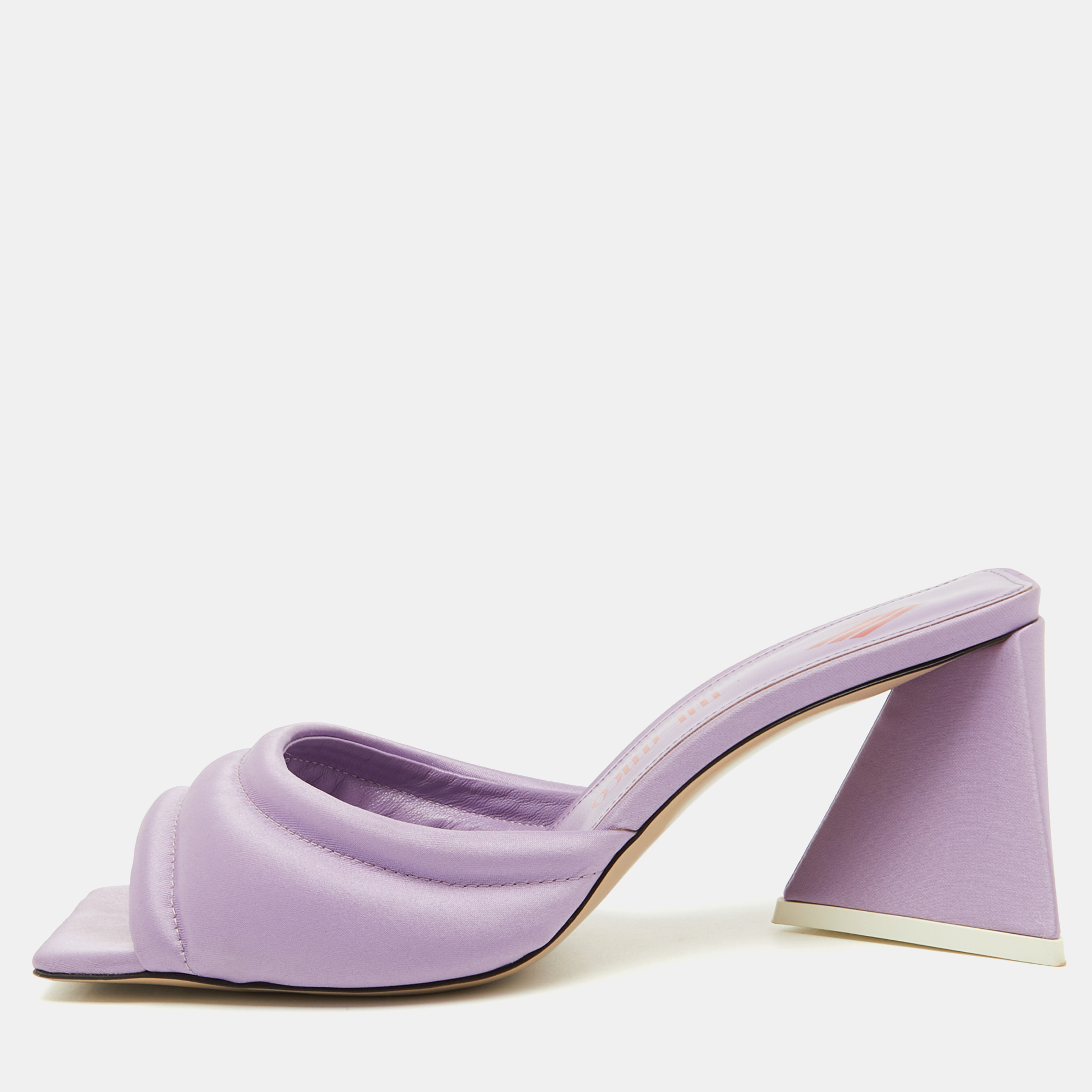 

The Attico Light Purple Satin Devon Slide Sandals Size