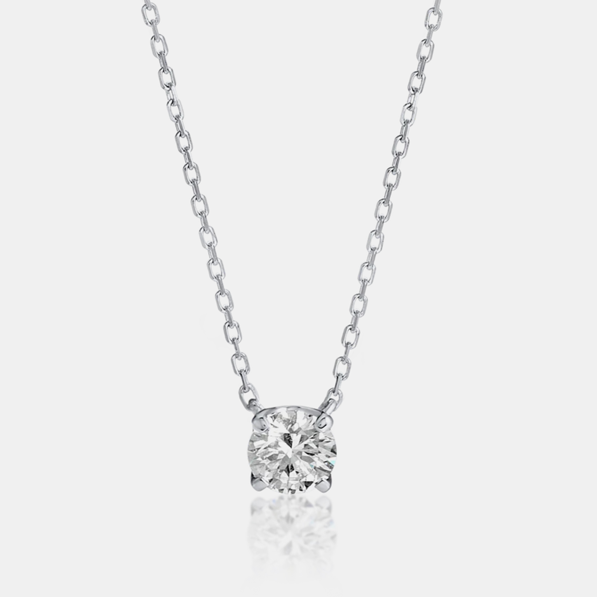 

18k White Gold Elegant 0.30 ct Lab Grown Diamond Chain Necklace