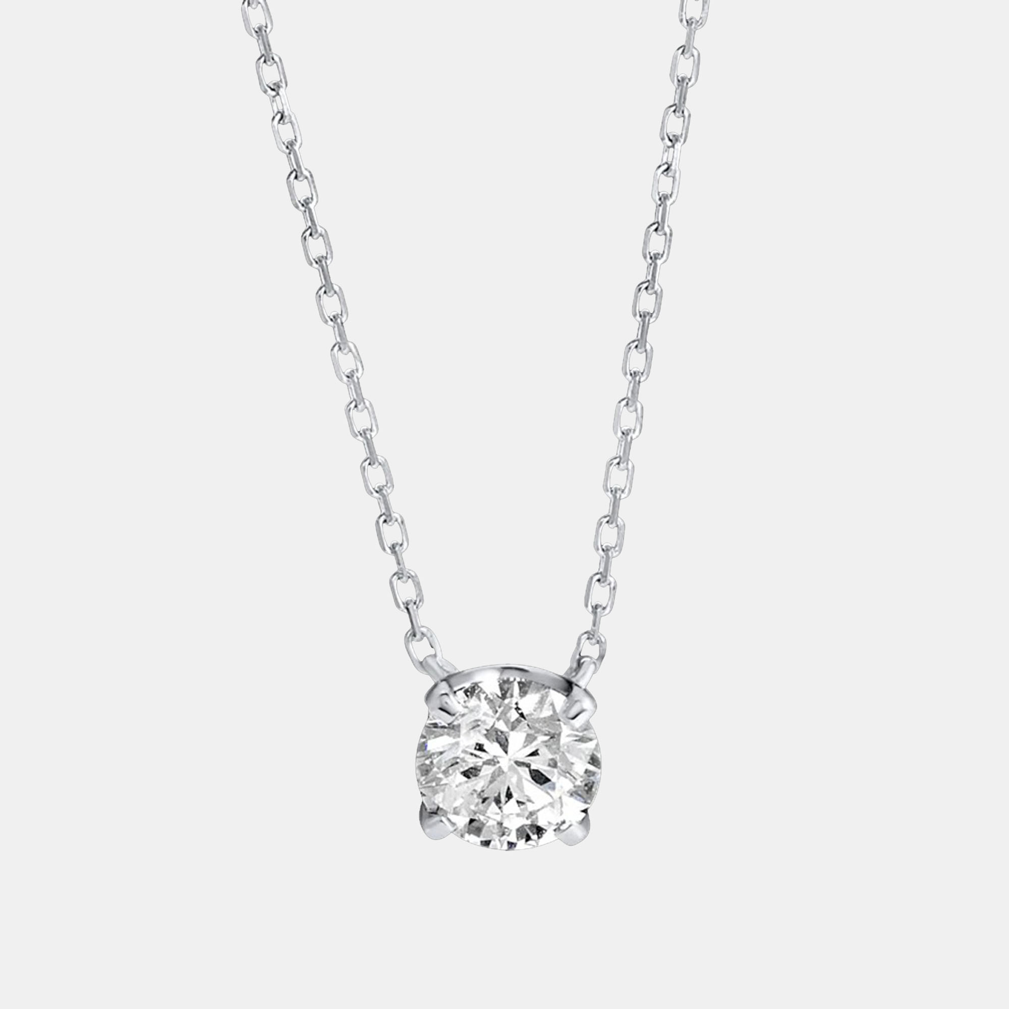 

18k White Gold Elegant 0.50 ct Lab Grown Diamond Chain Necklace