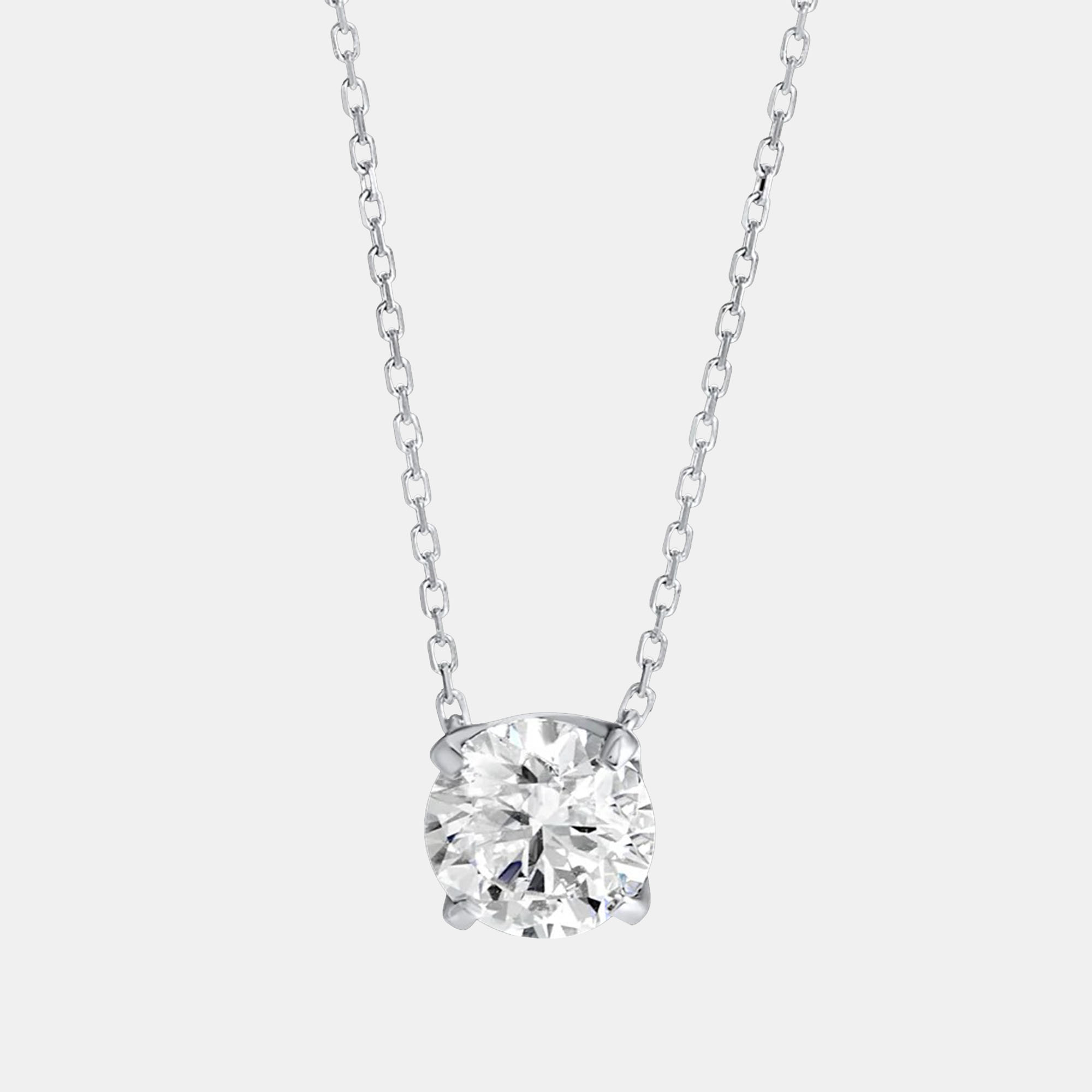 

18k White Gold Elegant 1.00 ct Lab Grown Diamond Chain Necklace