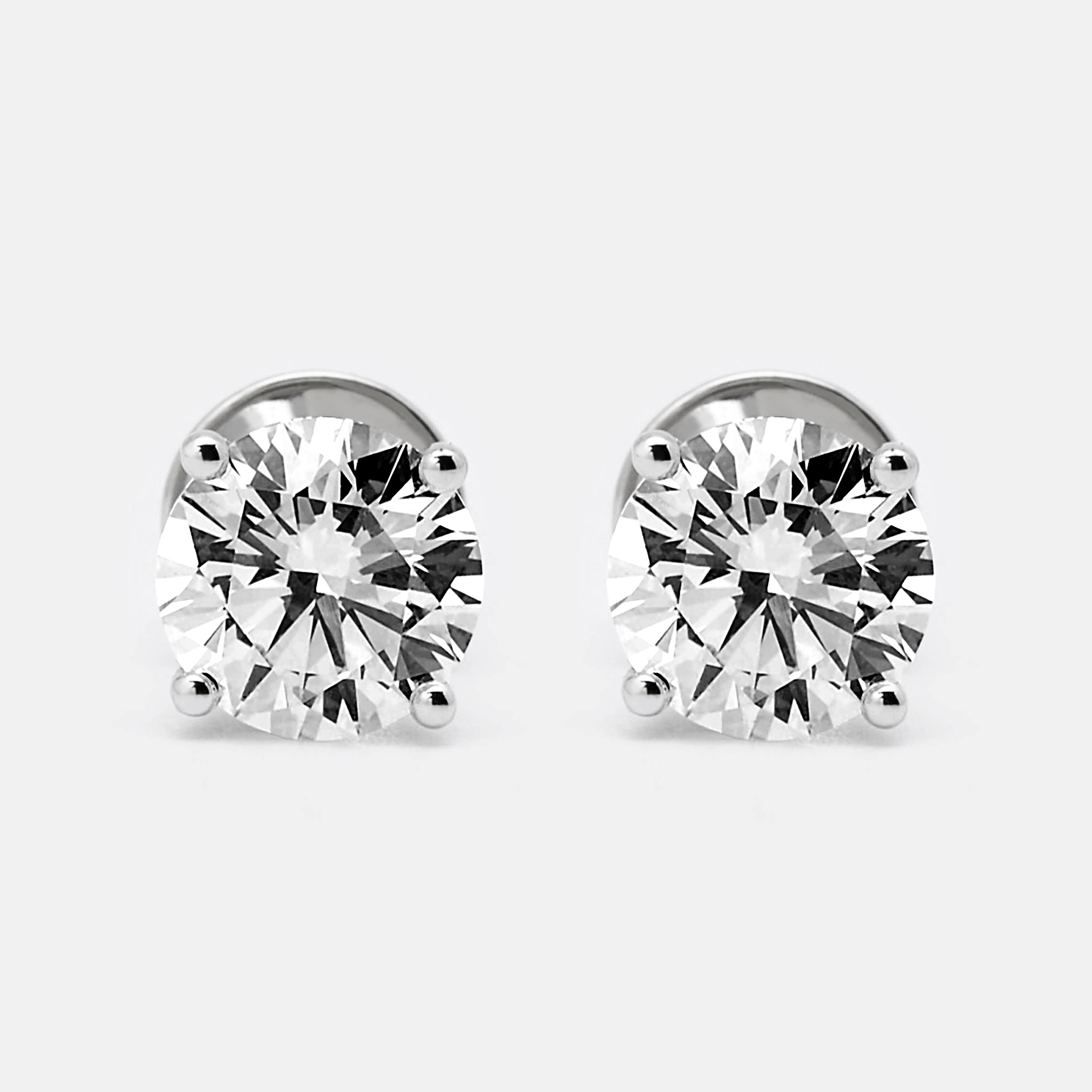 

18k White Gold Round Brilliant Cut Lab Grown Diamonds Earrings (Approx 4.00 ct)