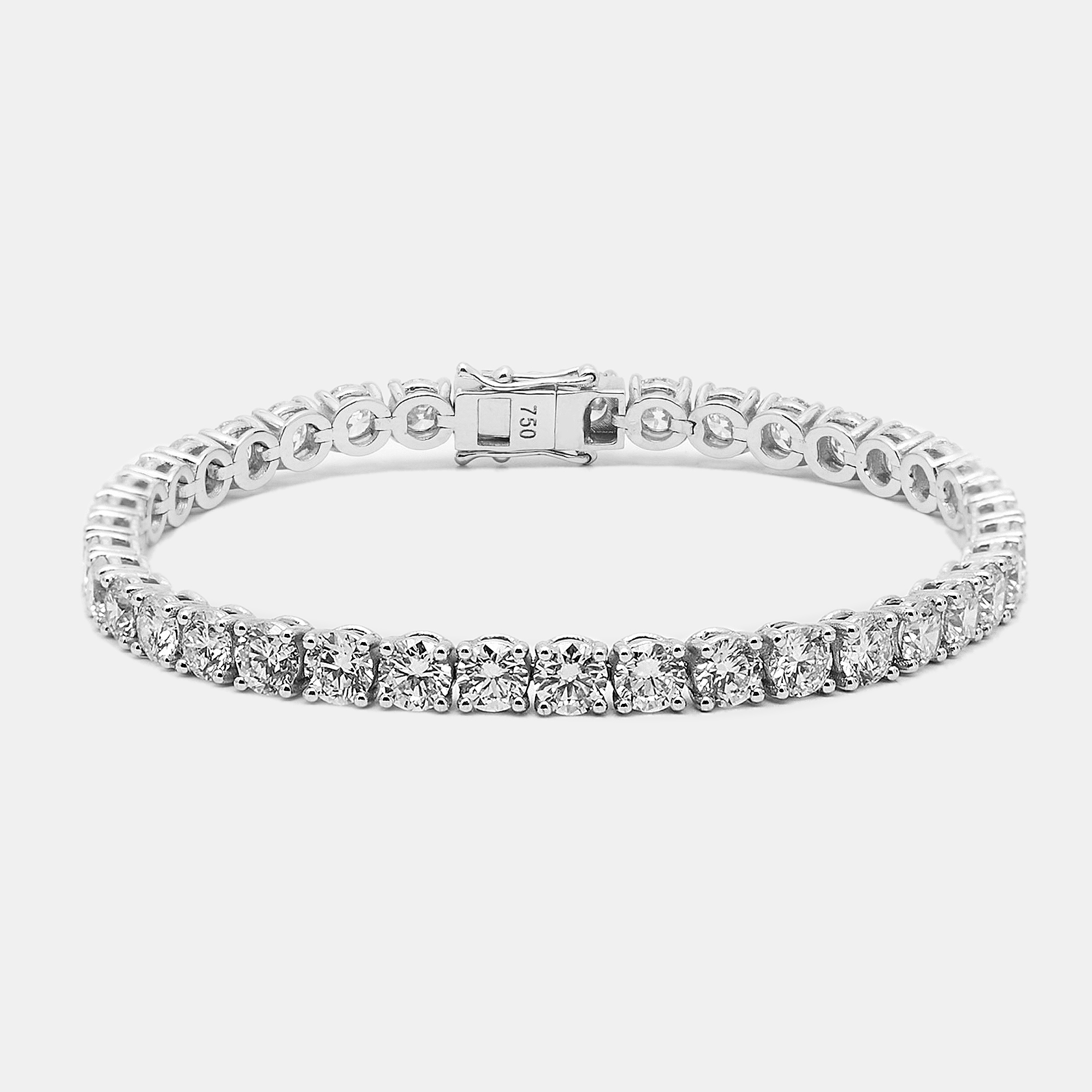 

18k White Gold Round Brilliant Cut Lab Grown Diamonds Bracelet (Approx 9.5 cts)