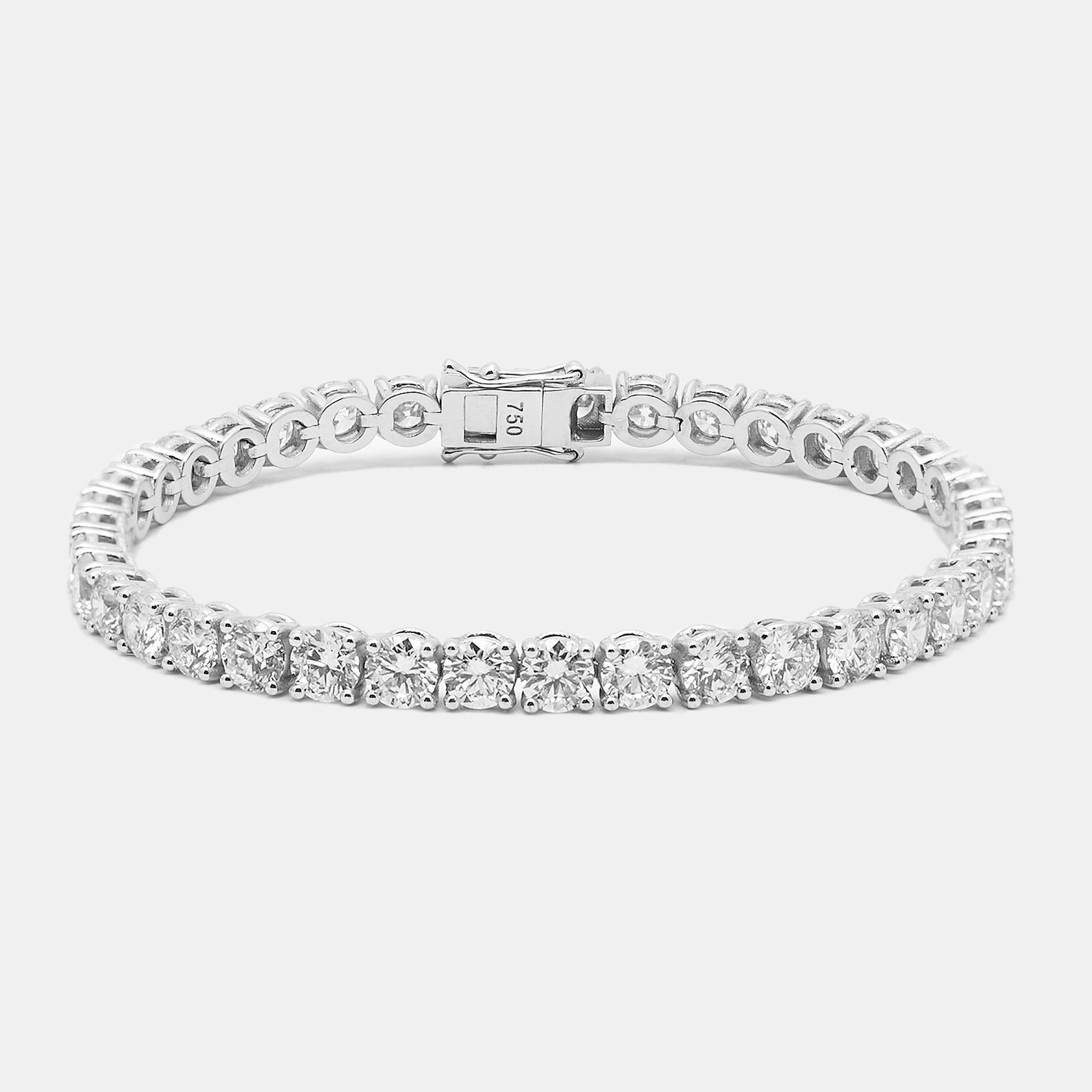 

18k White Gold Round Brilliant Cut Lab Grown Diamonds Bracelet (Approx 11.45 cts)