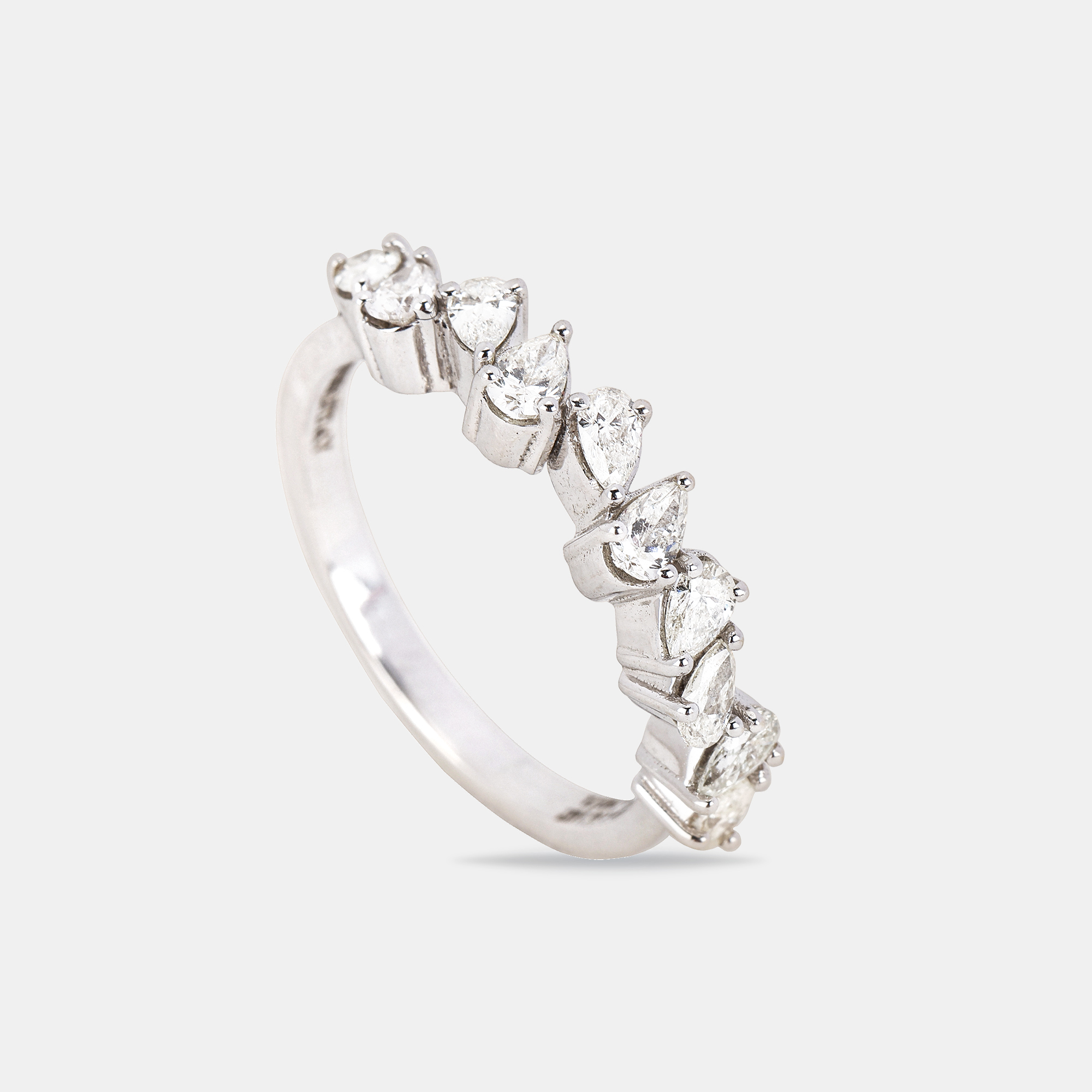 14K Gold Natural Pear Shape Diamond Ring 
