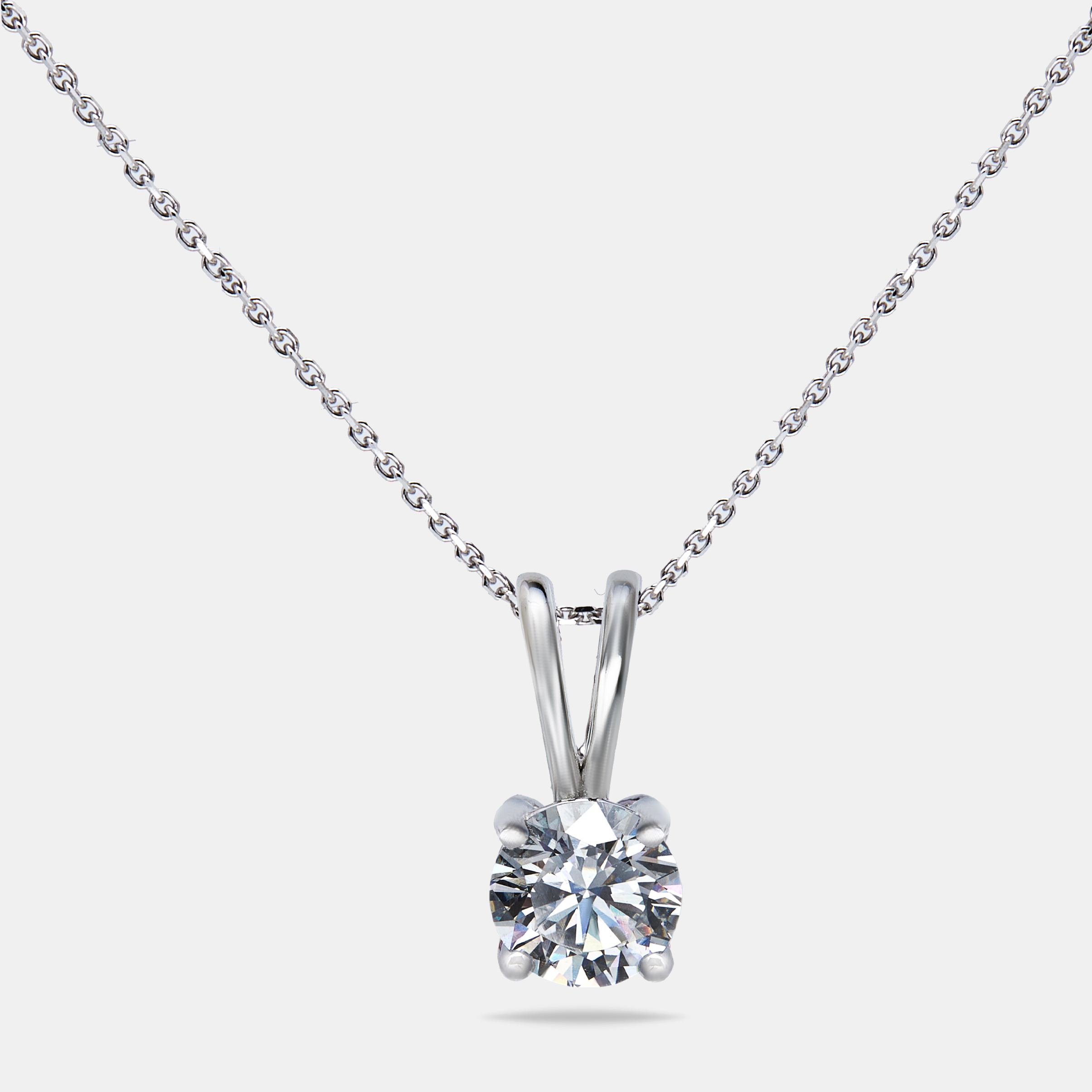 

1.00 ct Round Brilliant Cut 18k White Gold Lab Grown Diamond Solitaire Pendant Necklace