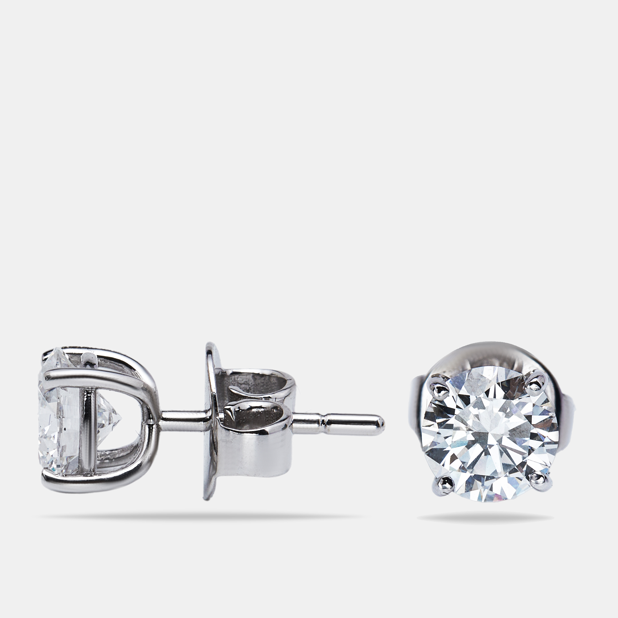 The Diamond Edit Lab Grown Diamond 2.18 cts White Gold Stud Earrings 