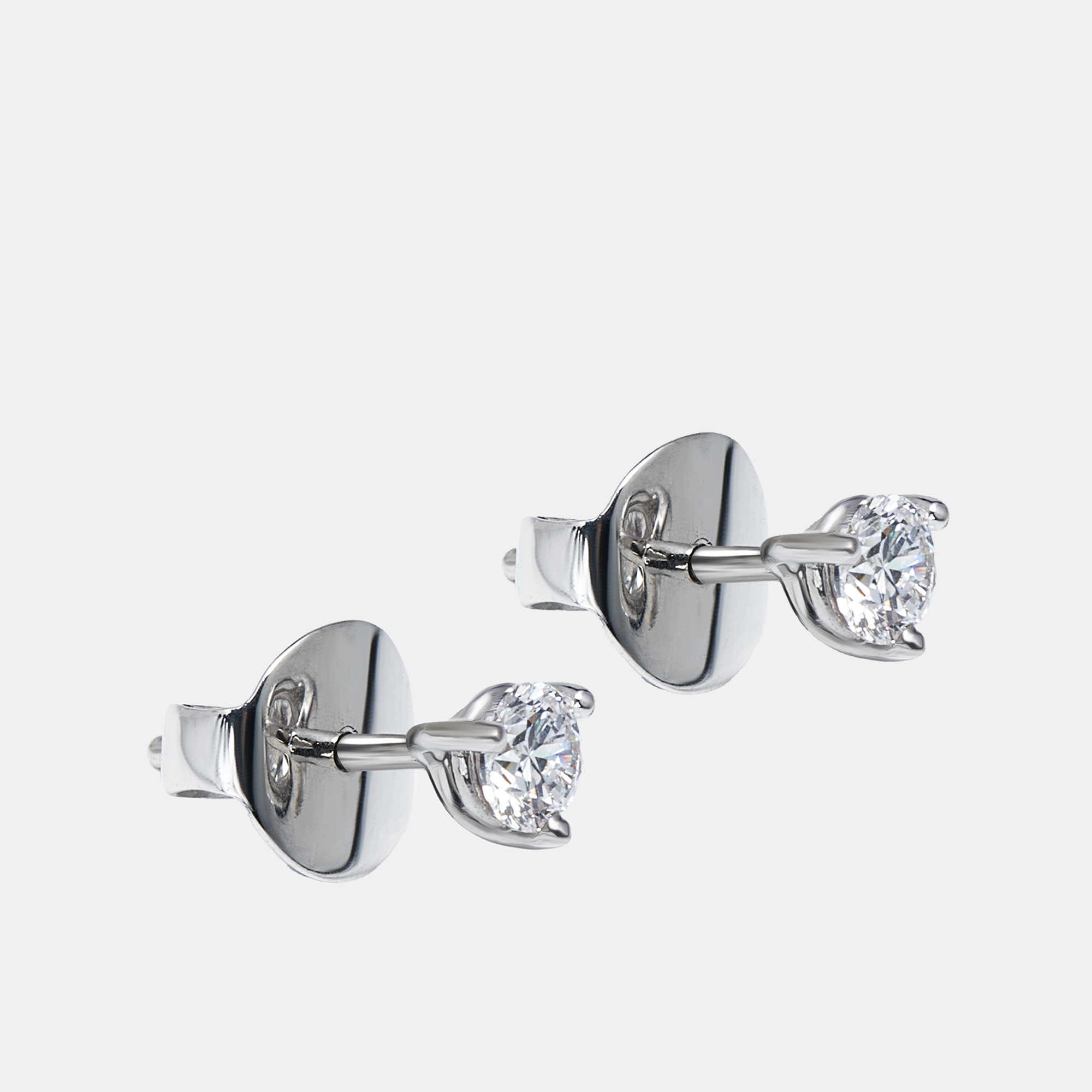 The Diamond Edit Lab Grown Diamond 0.62 cts White Gold Solitare Stud Earrings 