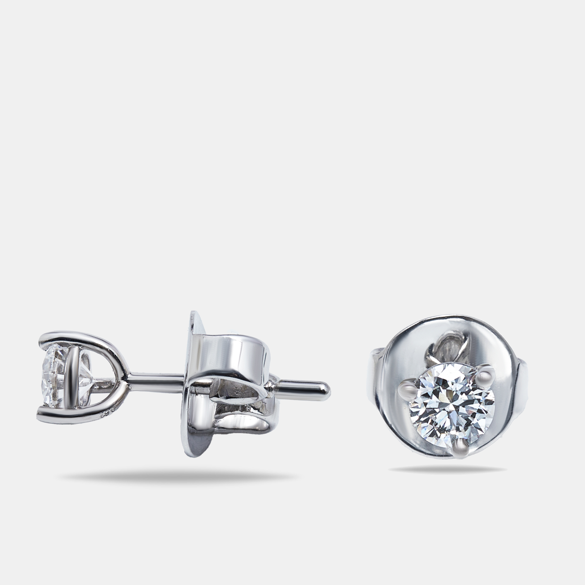 The Diamond Edit Lab Grown Diamond 0.62 cts White Gold Solitare Stud Earrings 
