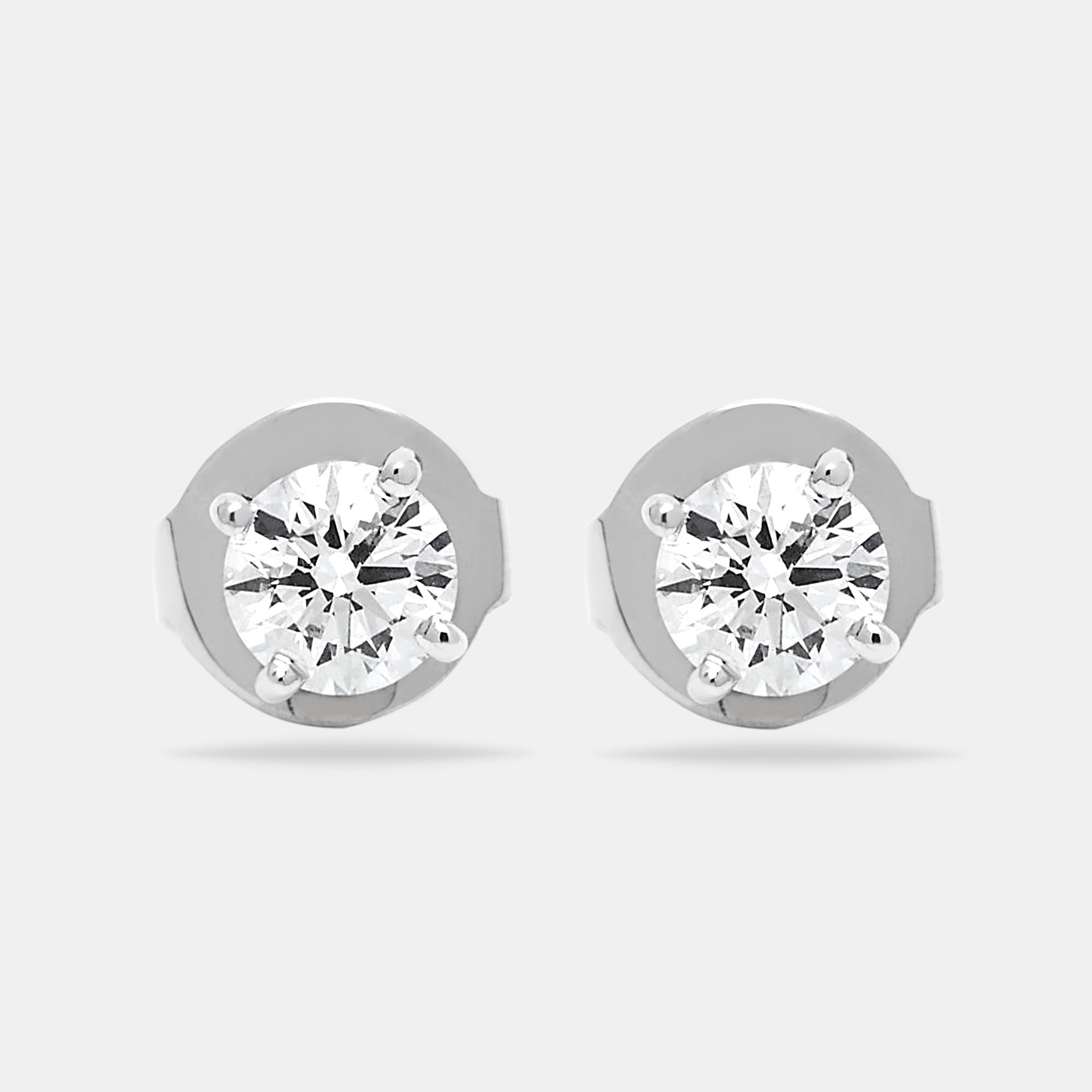 

The Diamond Edit Lab Grown Diamond 1.11 cts White Gold Solitaire Stud Earrings