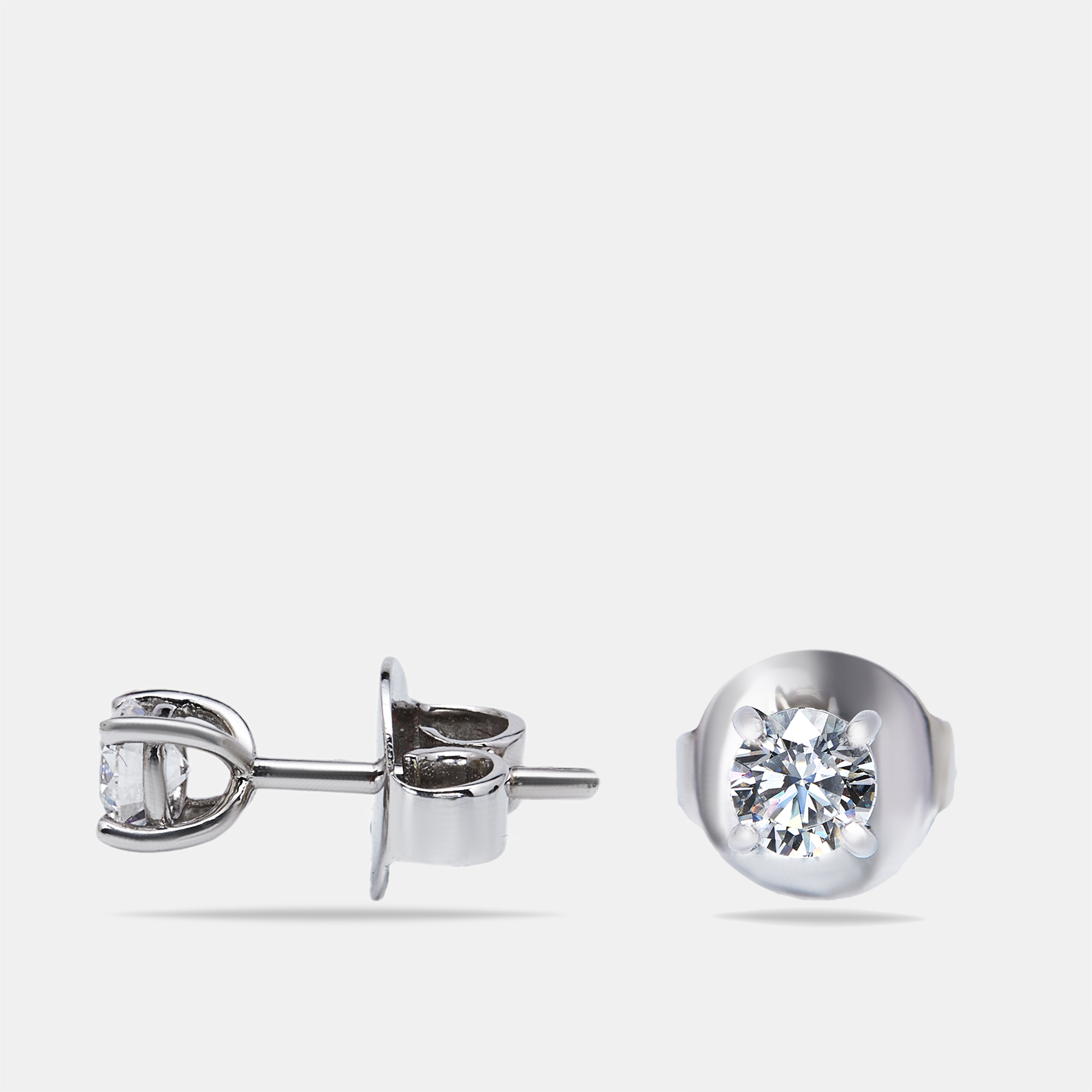 The Diamond Edit Lab Grown Diamonds 0.67 cts White Gold Solitaire Stud Earrings 