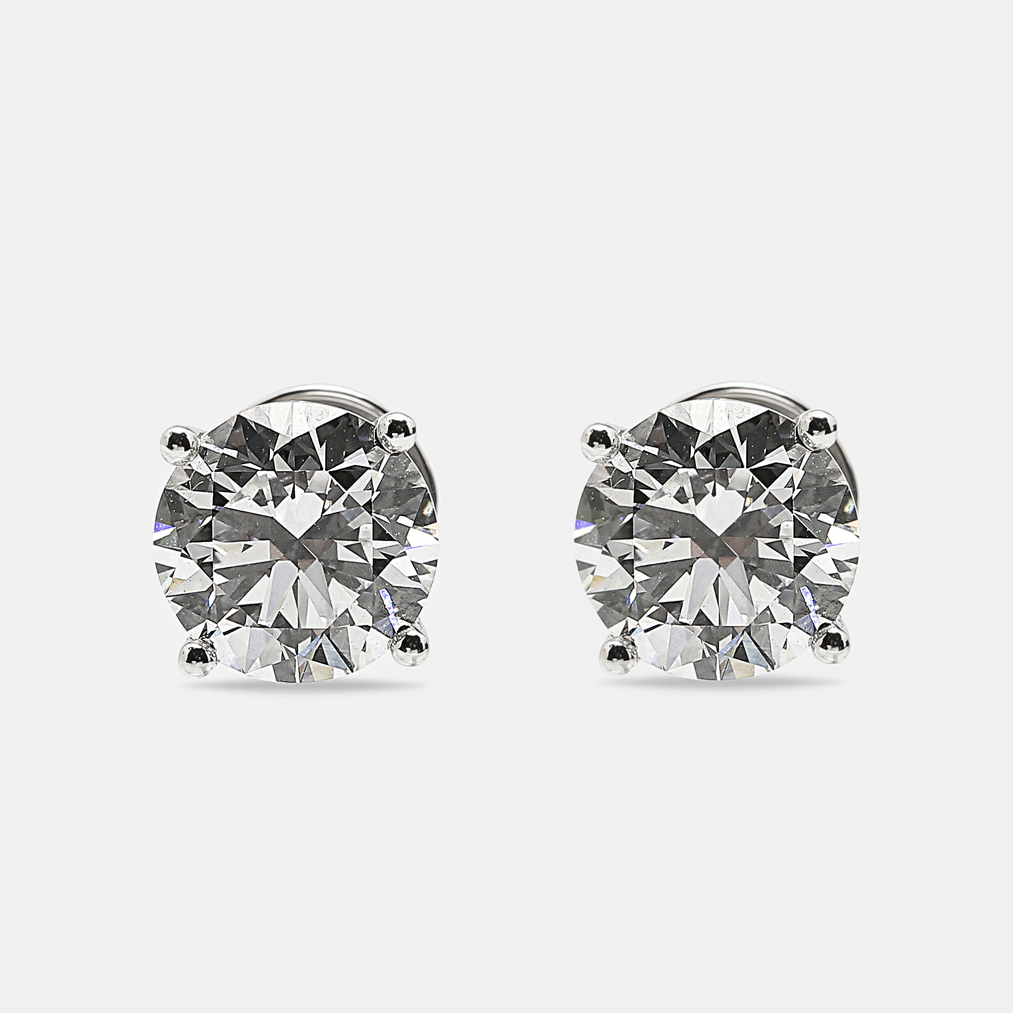 

18k White Gold Round Brilliant Lab Grown Diamonds Earrings (Approx 6.00 cts)