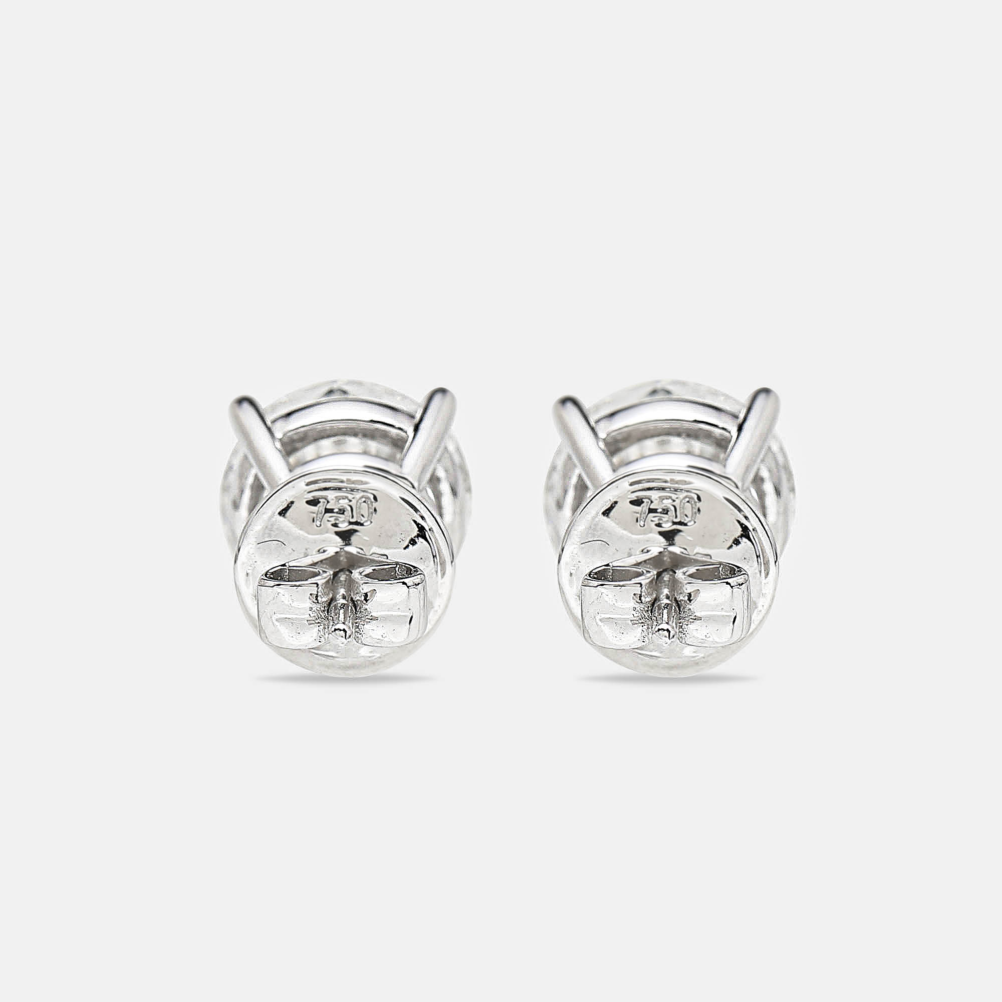 18k White Gold Round Brilliant Lab Grown Diamonds Earrings (Approx 6.00 cts) 