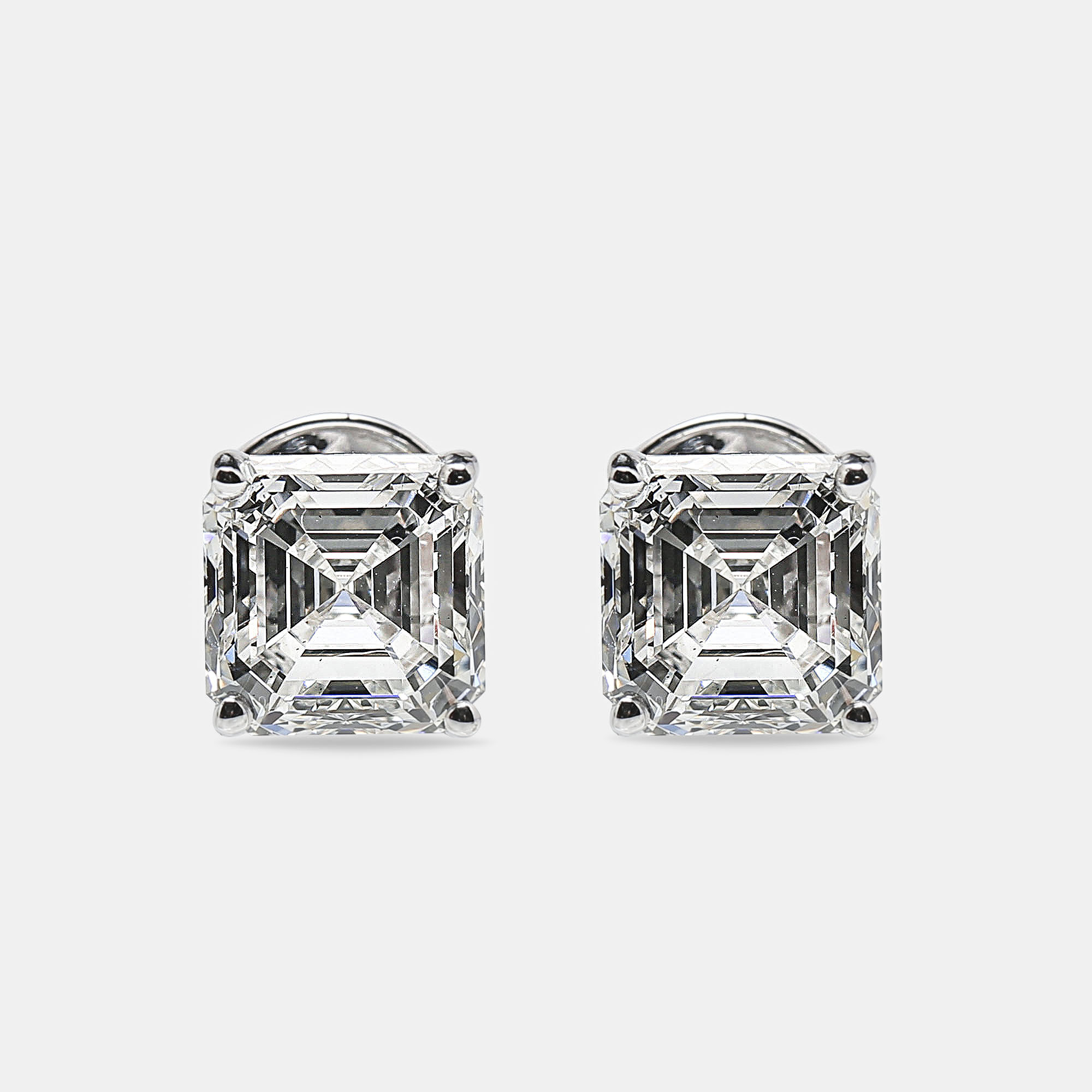 

18k White Gold Asscher Cut Lab Grown Diamonds Earrings (Approx 6.00 cts)