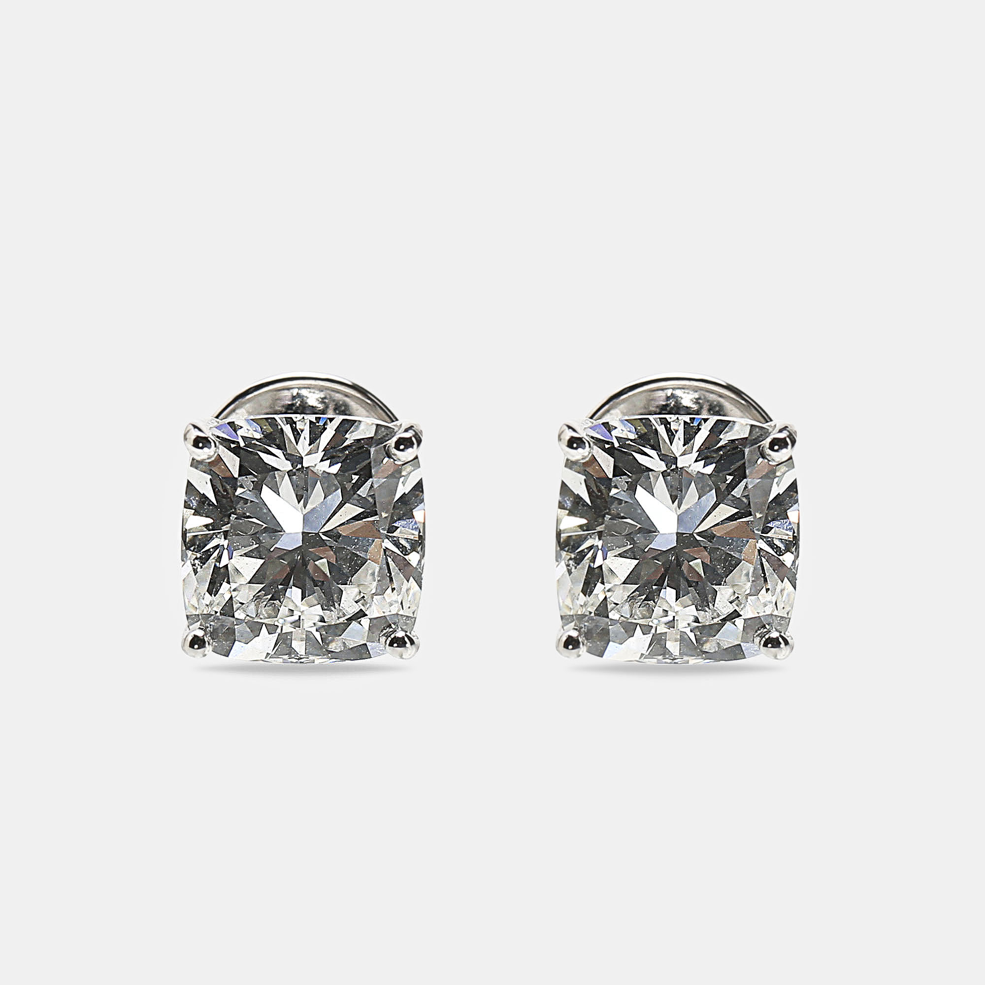 

18k White Gold Cushion Cut Lab Grown Diamonds Earrings (Approx 6.00 cts)