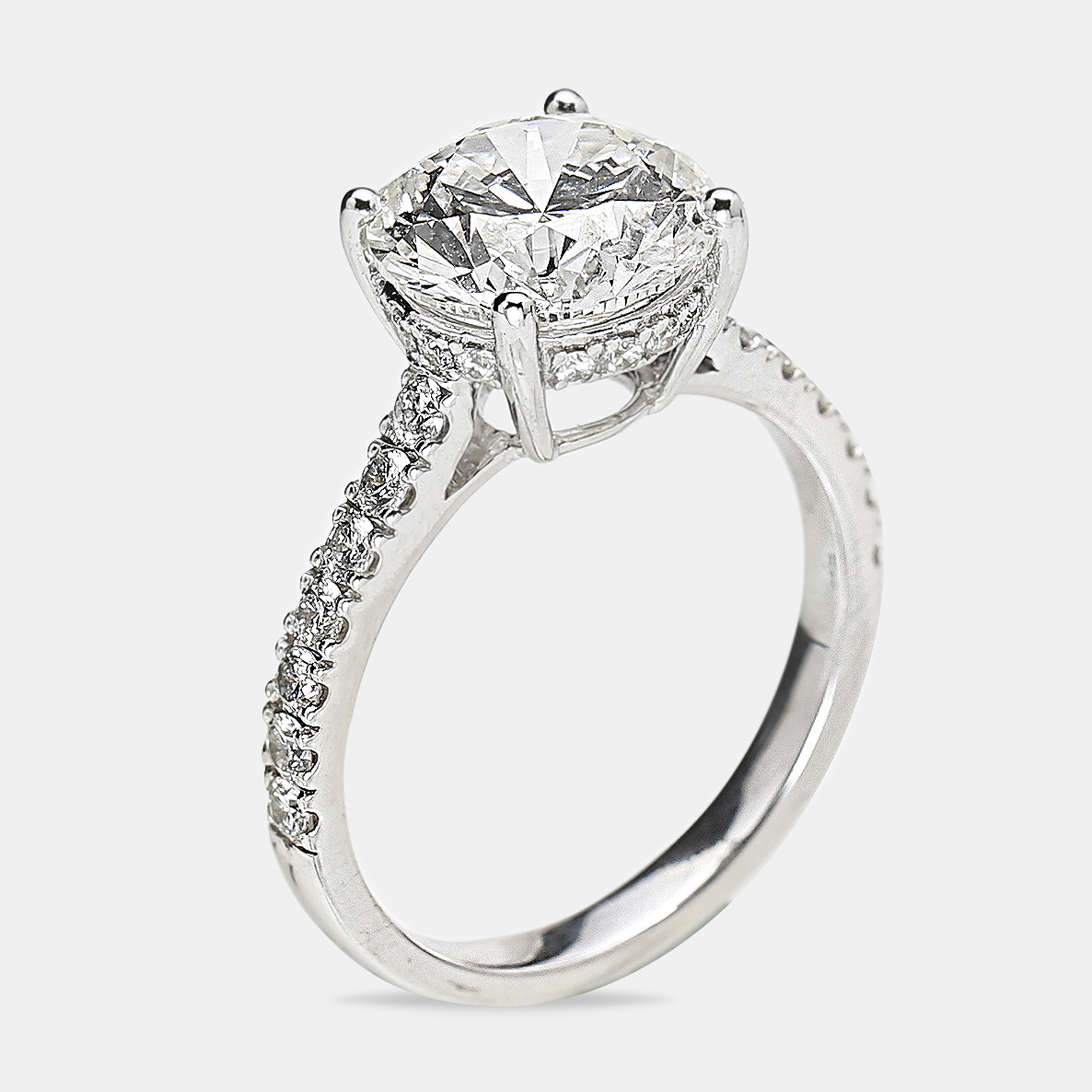 

18k White Gold Round Brilliant Lab Grown Diamonds Ring (Approx 3.50 cts)