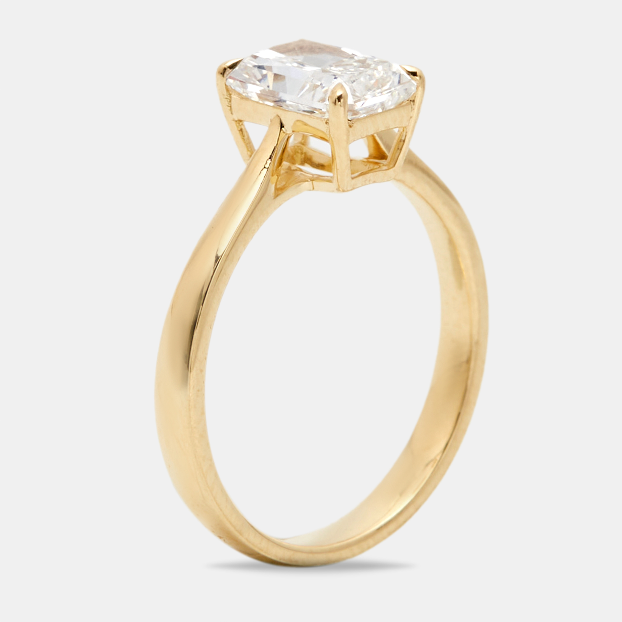 

1.50 cts Radiant Brilliant Cut 18k Yellow Gold Ring Size