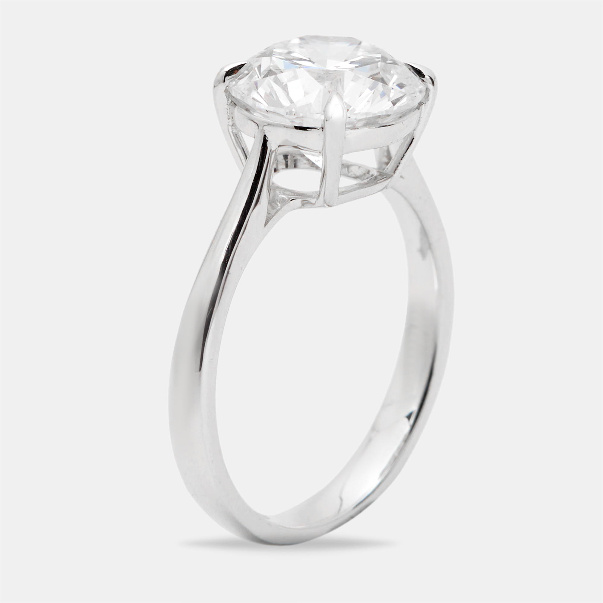 

3.15 cts Round Brilliant Lab Grown Diamond 18k White Gold Ring Size