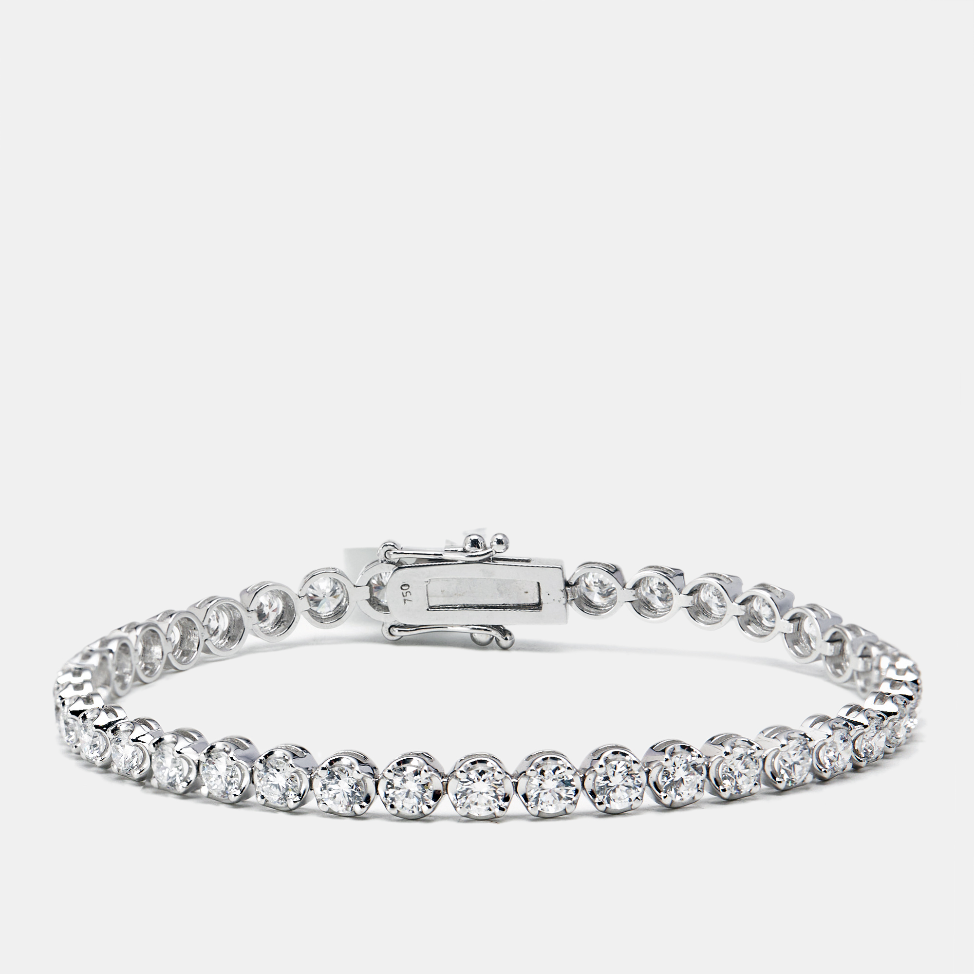 

8.04 cts Round Brilliant Cut Lab Grown Diamonds 18k White Gold Tennis Bracelet