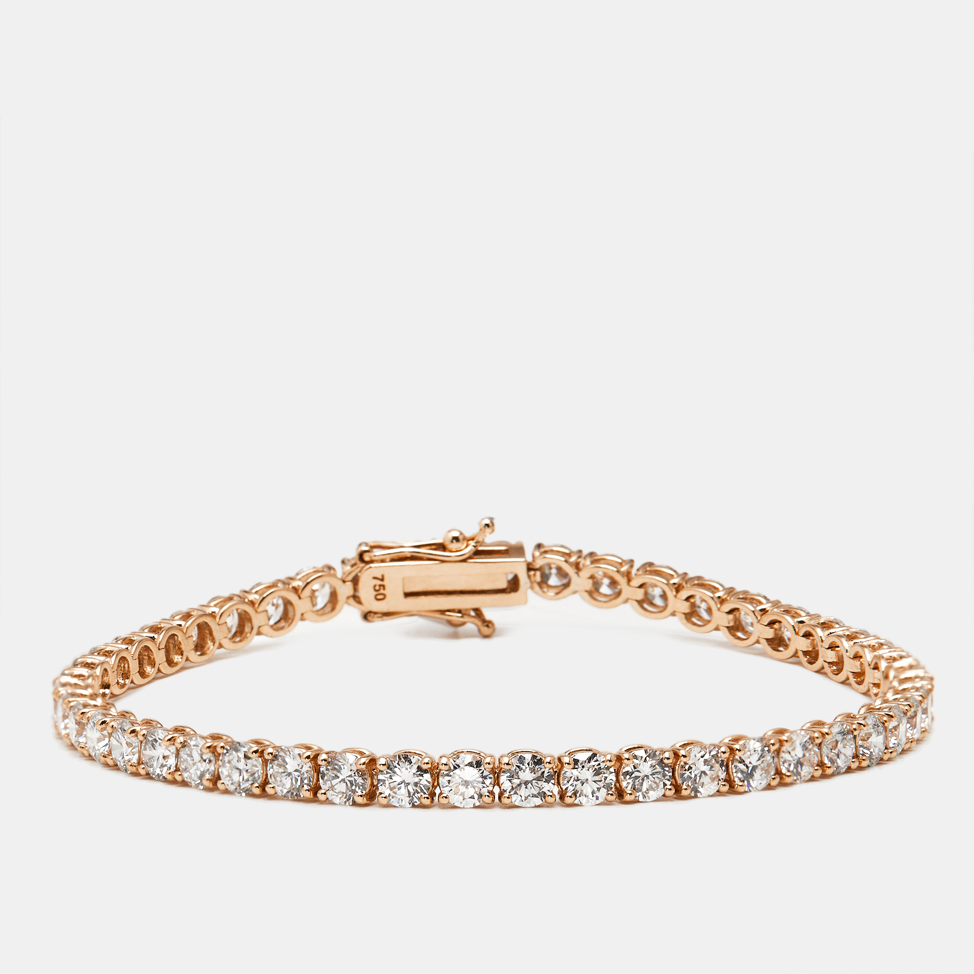 Pre-owned The Diamond Edit 6.00 Cts Round Brilliant Lab Grown Diamonds 18k Rose Gold Tennis Bracelet
