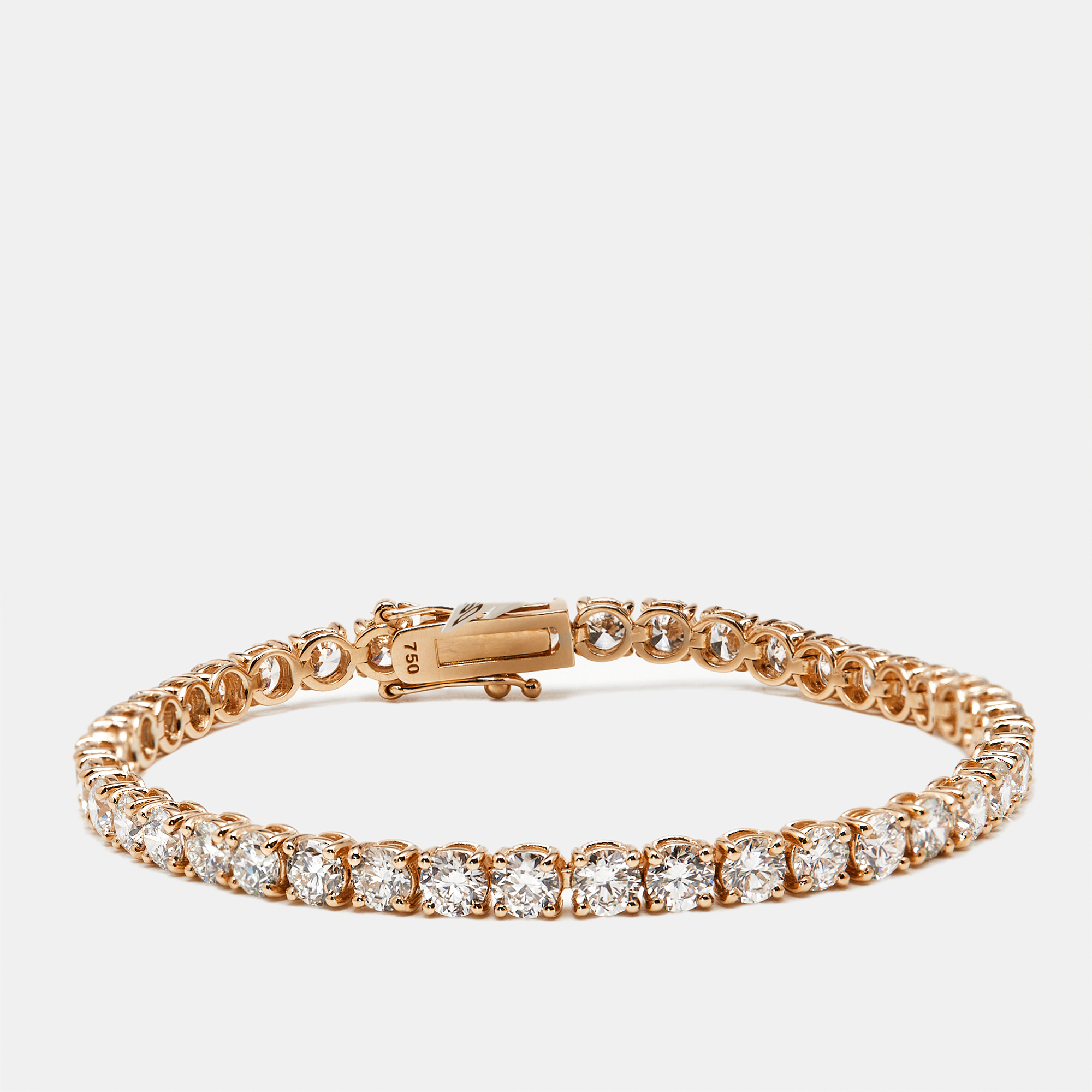 8.00 cts Round Brilliant Lab Grown Diamonds 18k Rose Gold Tennis Bracelet