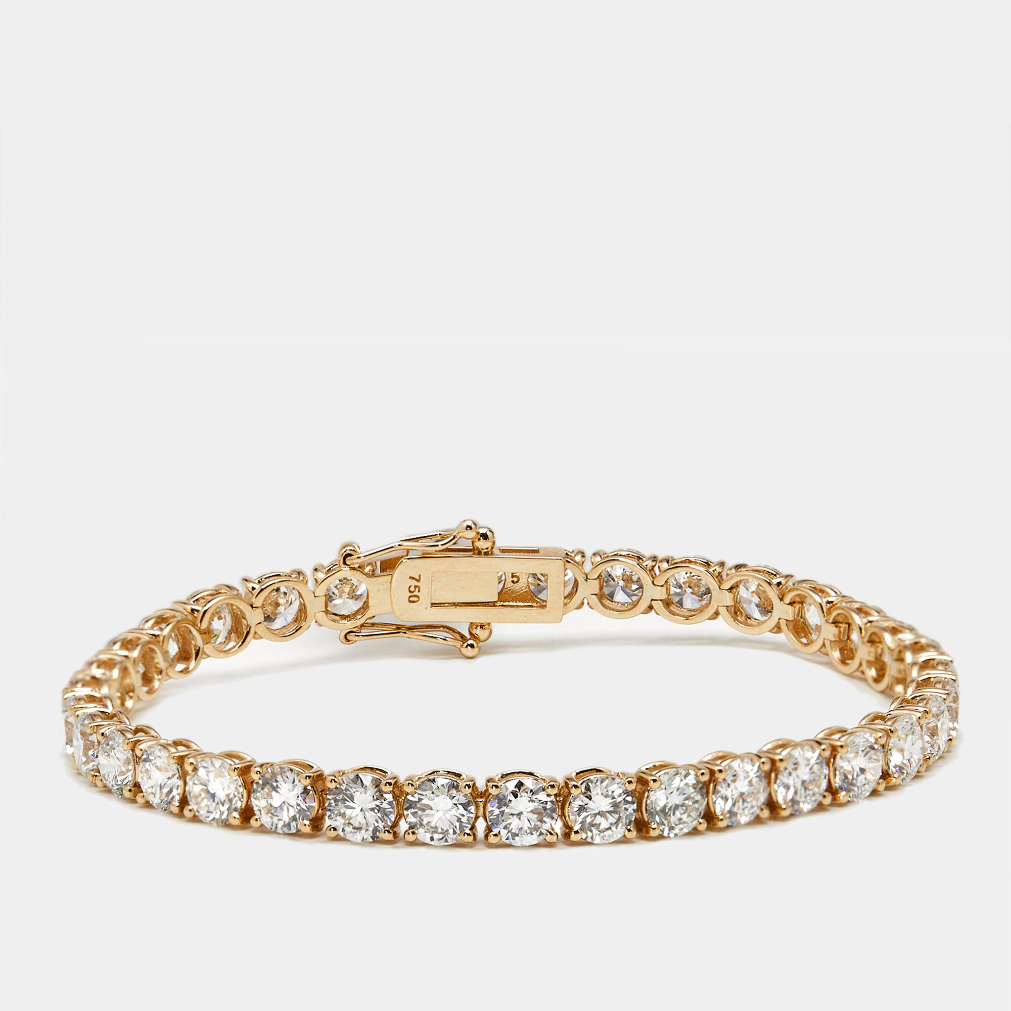 Pre-owned The Diamond Edit 11 Cts Round Brilliant Lab Grown Diamonds 18k Rose Gold Tennis Bracelet