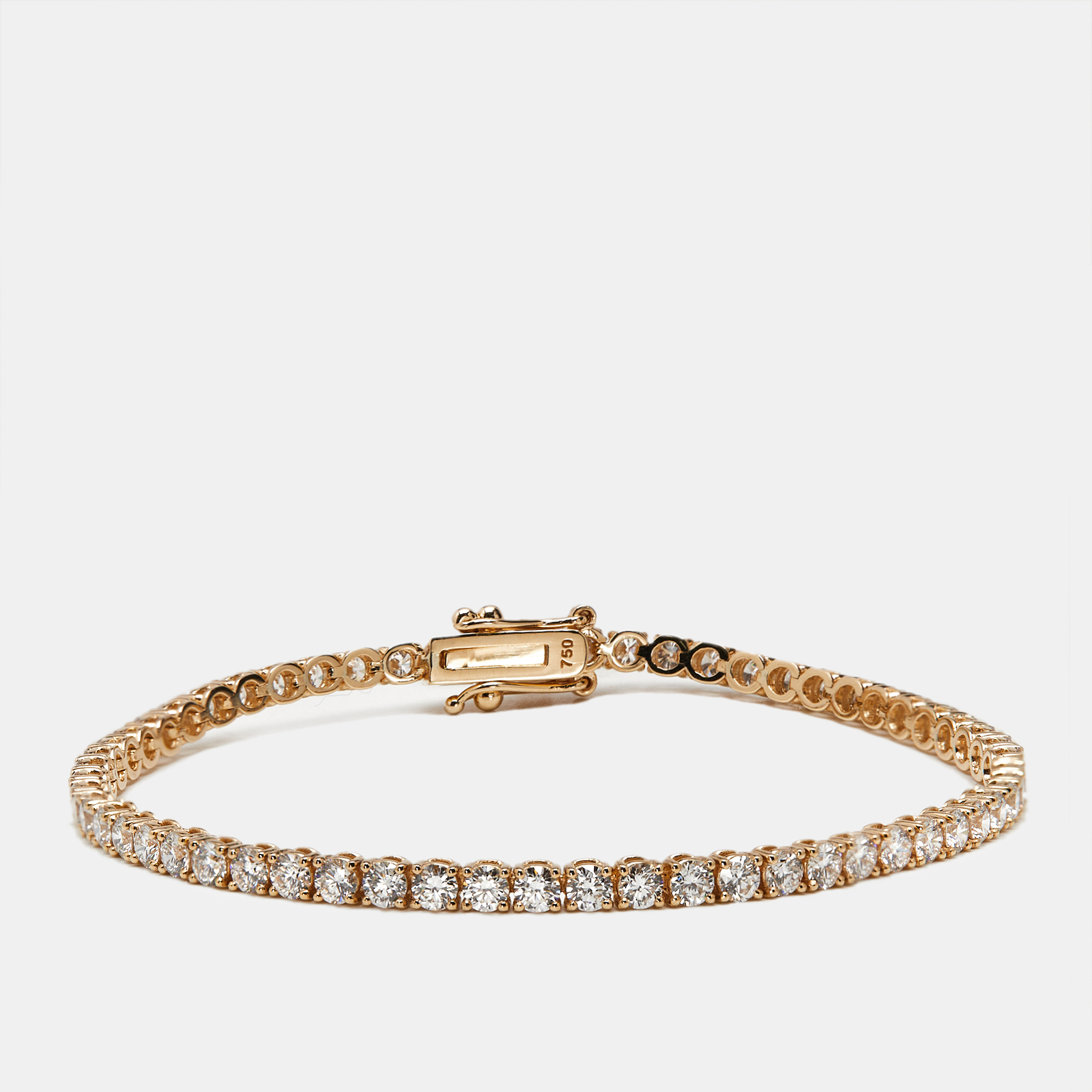 Pre-owned The Diamond Edit 3.50 Cts Round Brilliant Lab Grown Diamonds 18k Rose Gold Tennis Bracelet