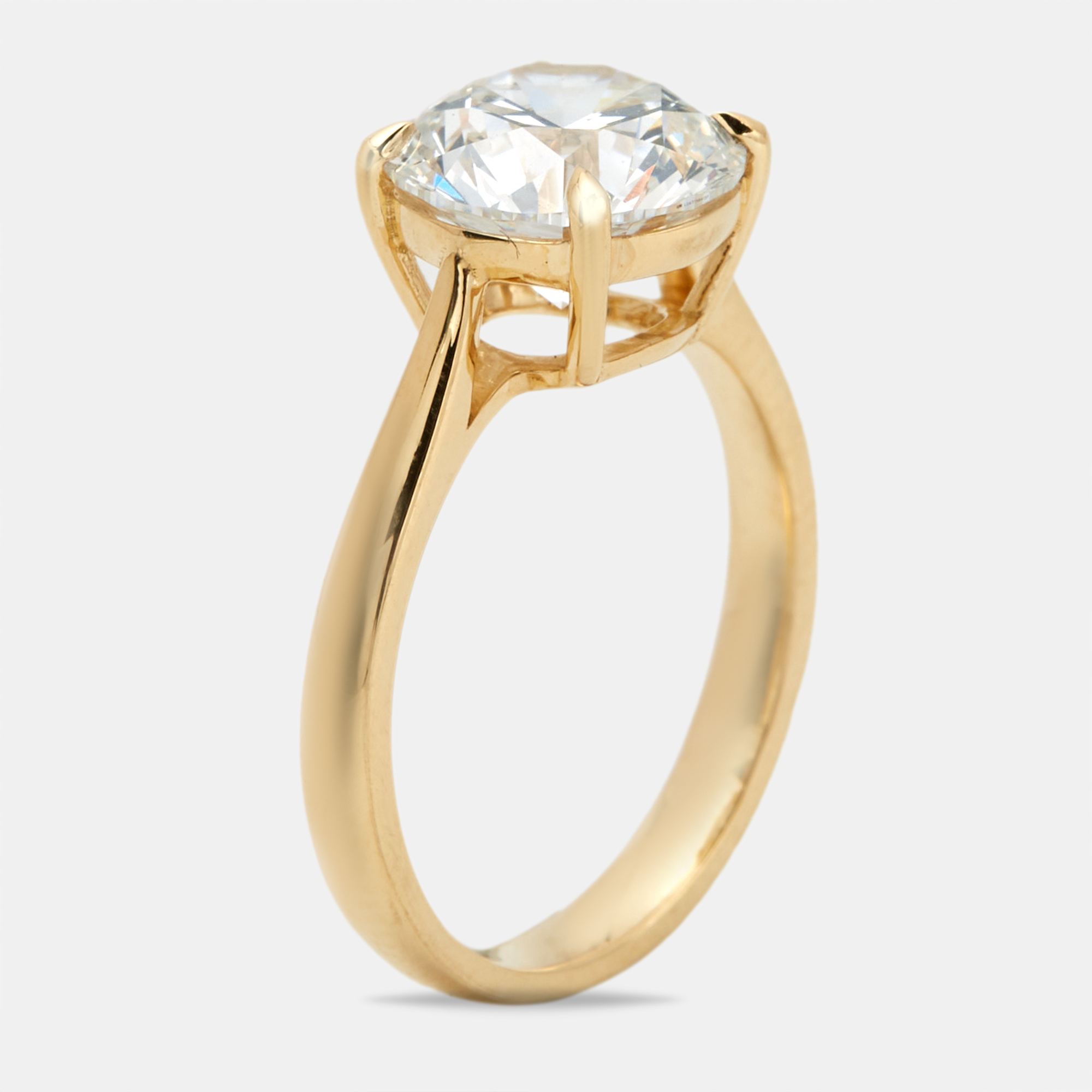 

3.00 cts Round Brilliant Lab Grown Diamond 18k Yellow Gold Ring Size