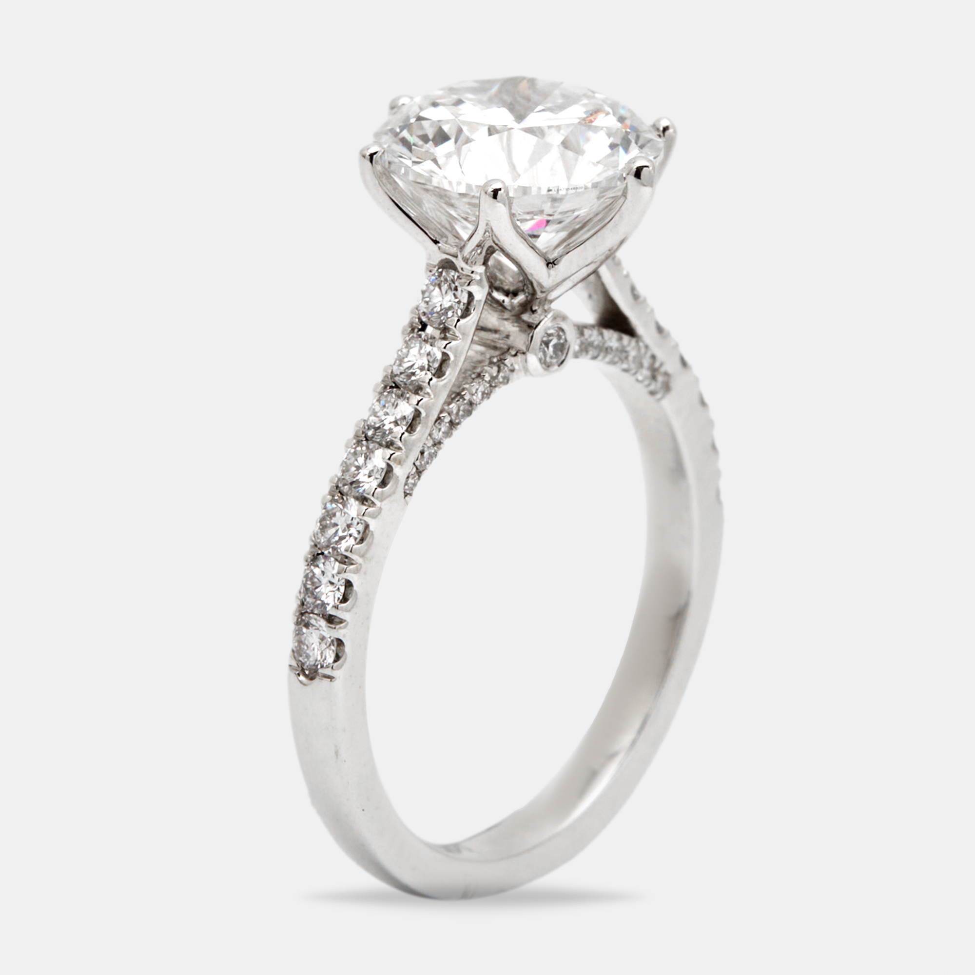 

3.65 cts Round Brilliant Lab Grown Diamond 18k White Gold Ring Size